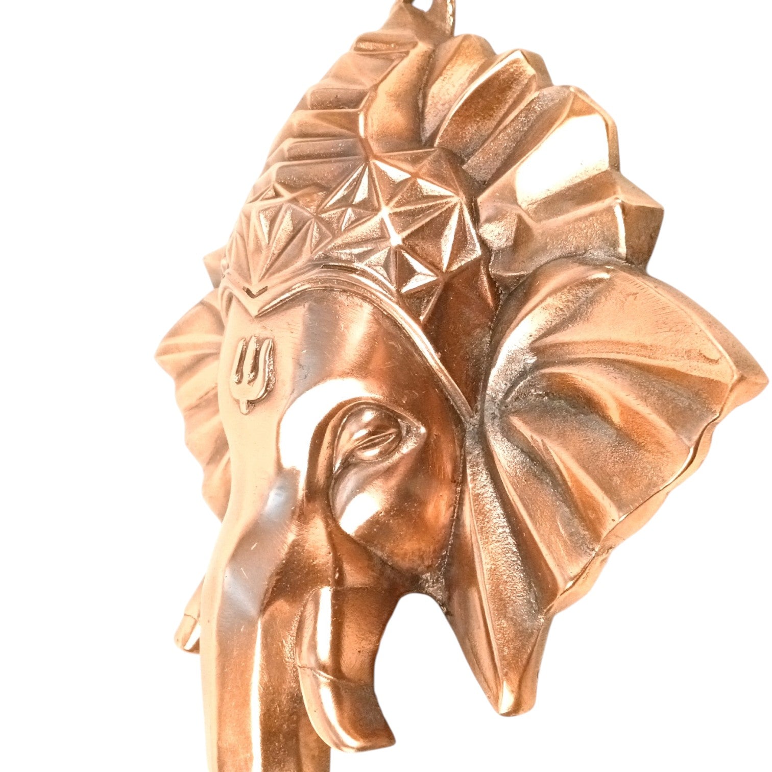 Ganesh Face Wall Hanging – Copper, 20 Inch - Apkamart