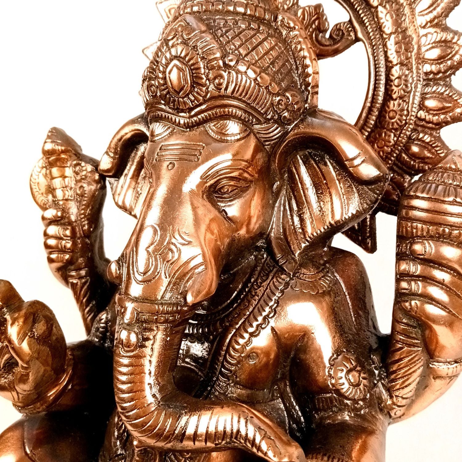 Ganesh Statue for Religious Showpiece for Decor and Gifts (Metal - Alloy | Color - Copper Shade | Size - 21 Inch) - Apkamart