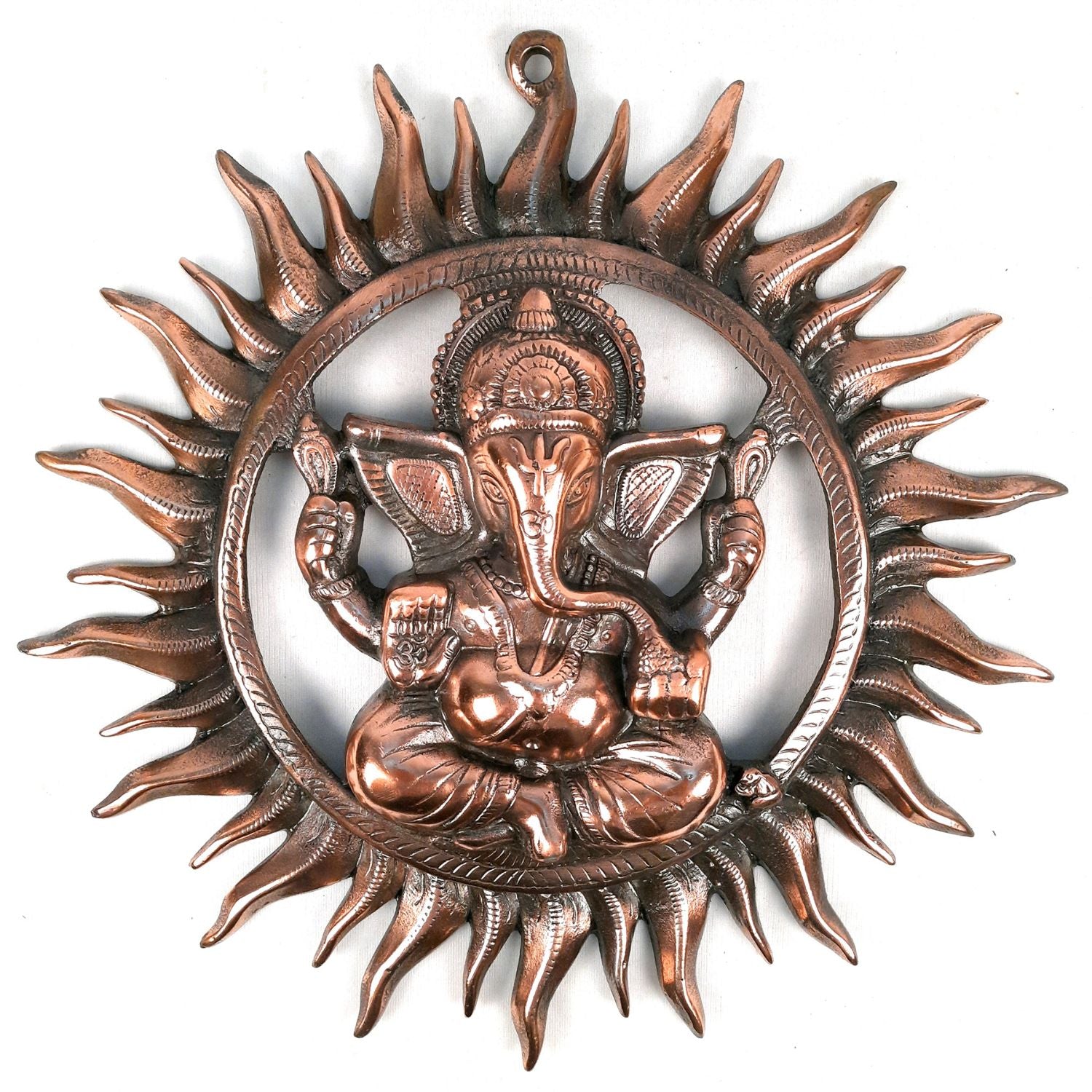 Lord Ganesh Wall Hanging | Sun Ganesha Wall Statue - for Puja & Home Entrance | House Warming Gift -15 Inch-Apkamart