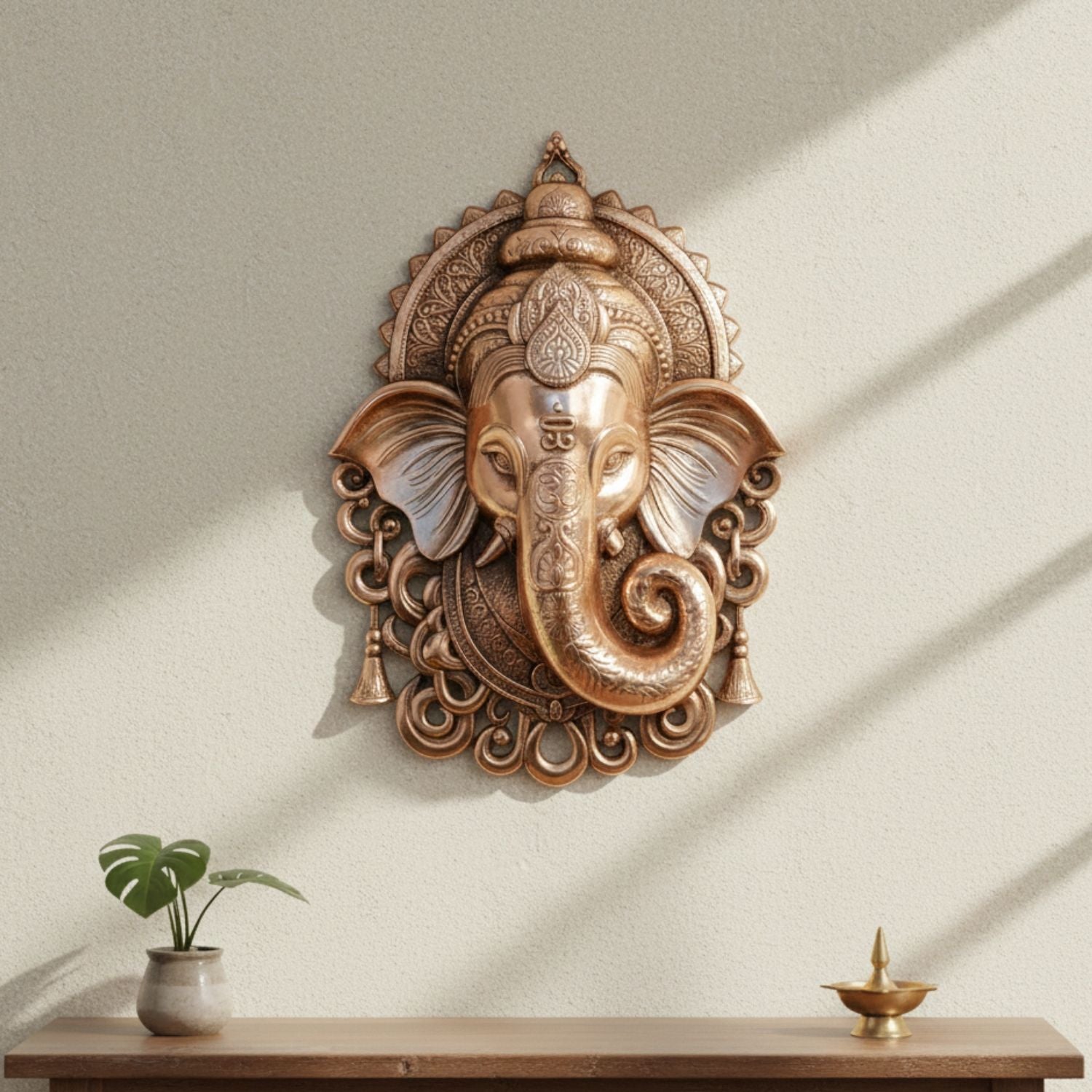 Ganesh Wall Hanging | Shri Ganesha Wall Decor Statue - for Diwali & Housewarming Gift | Religious & Spiritual Wall Art - for Puja, Home, Entrance & Living Room - 20 Inch - Apkamart