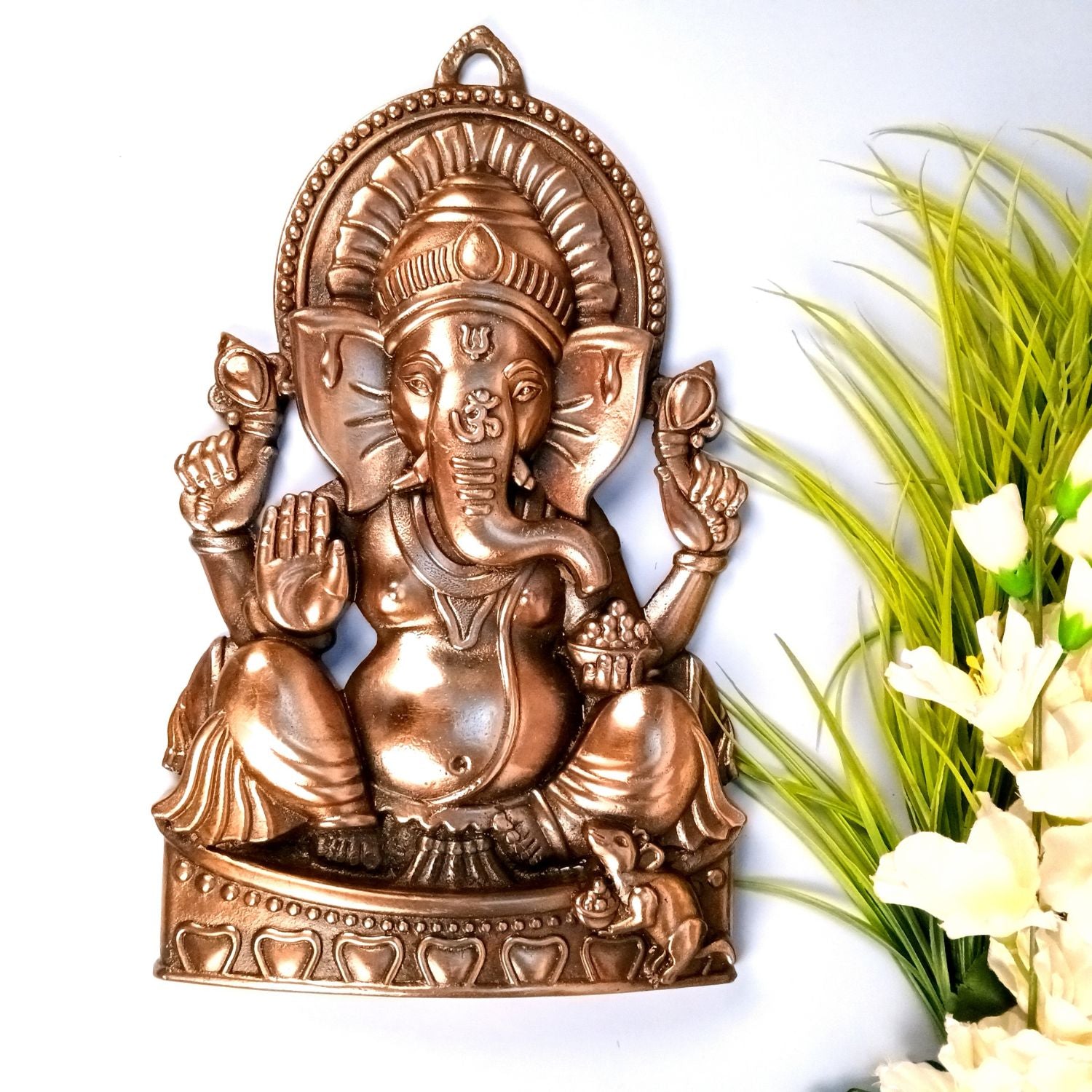 Ganesh Wall Hanging | Spiritual Wall Decor | Handcrafted Home Decor for Living Room & Bedroom | Premium Ganpati Ji Hanging | Housewarming & Birthday Gift Item - 18 Inch - Apkamart