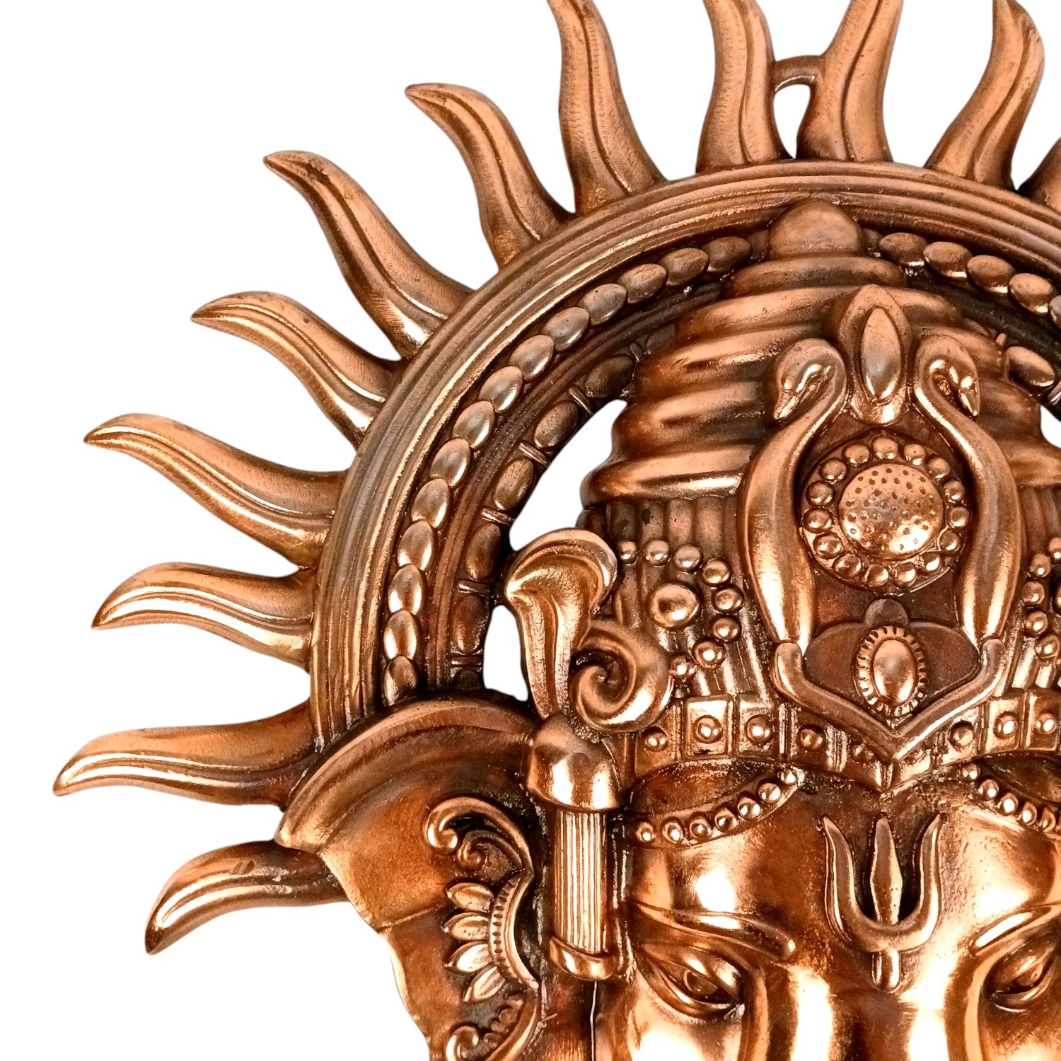 Ganesh Face Wall Hanging Showpiece | Metal Ganpati Idol for Wall Decor | Handcrafted Spiritual Home Decor | Gift for Housewarming, Diwali & Festivals - 24 Inch - Apkamart