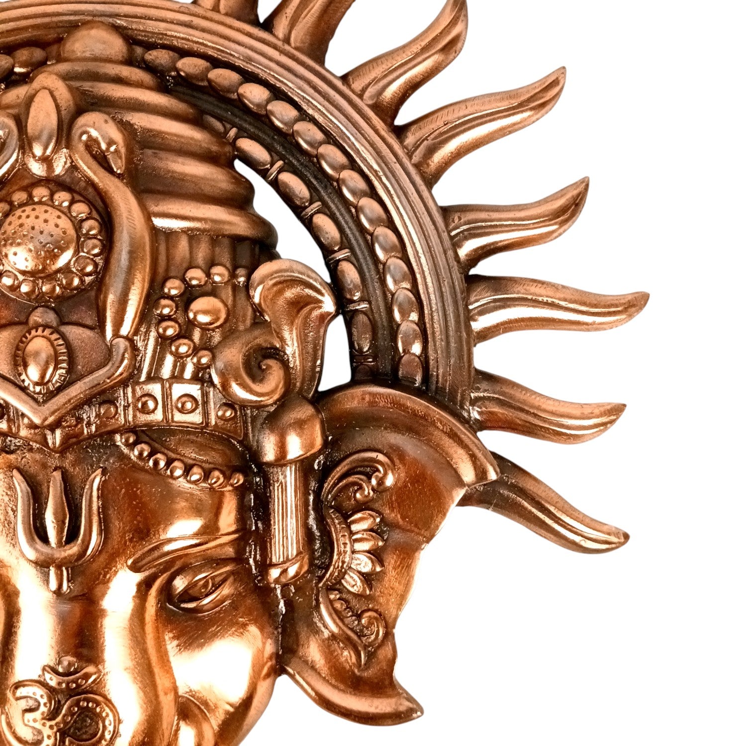 Ganesh Face Wall Hanging Showpiece | Metal Ganpati Idol for Wall Decor | Handcrafted Spiritual Home Decor | Gift for Housewarming, Diwali & Festivals - 24 Inch - Apkamart