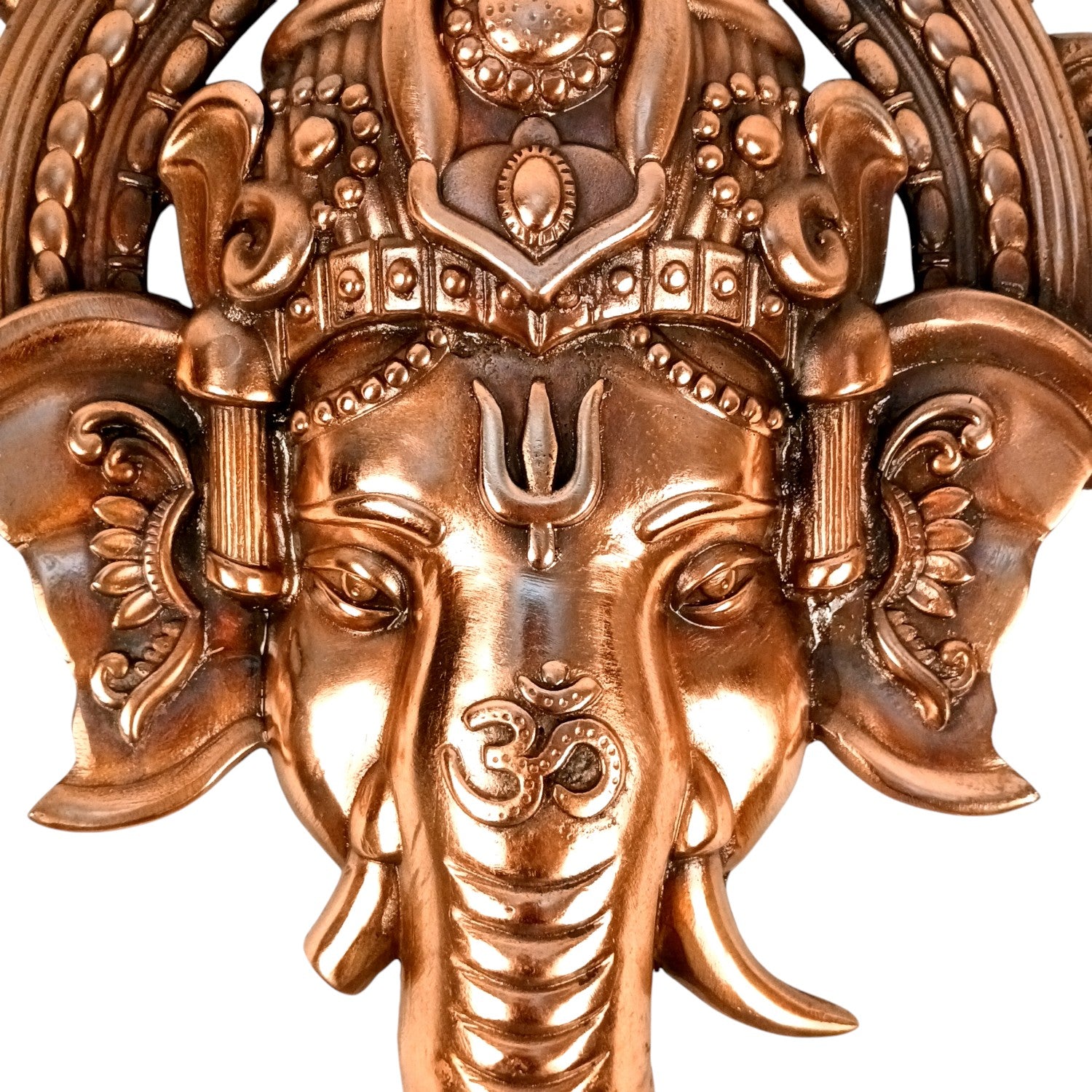 Ganesh Face Wall Hanging Showpiece | Metal Ganpati Idol for Wall Decor | Handcrafted Spiritual Home Decor | Gift for Housewarming, Diwali & Festivals - 24 Inch - Apkamart