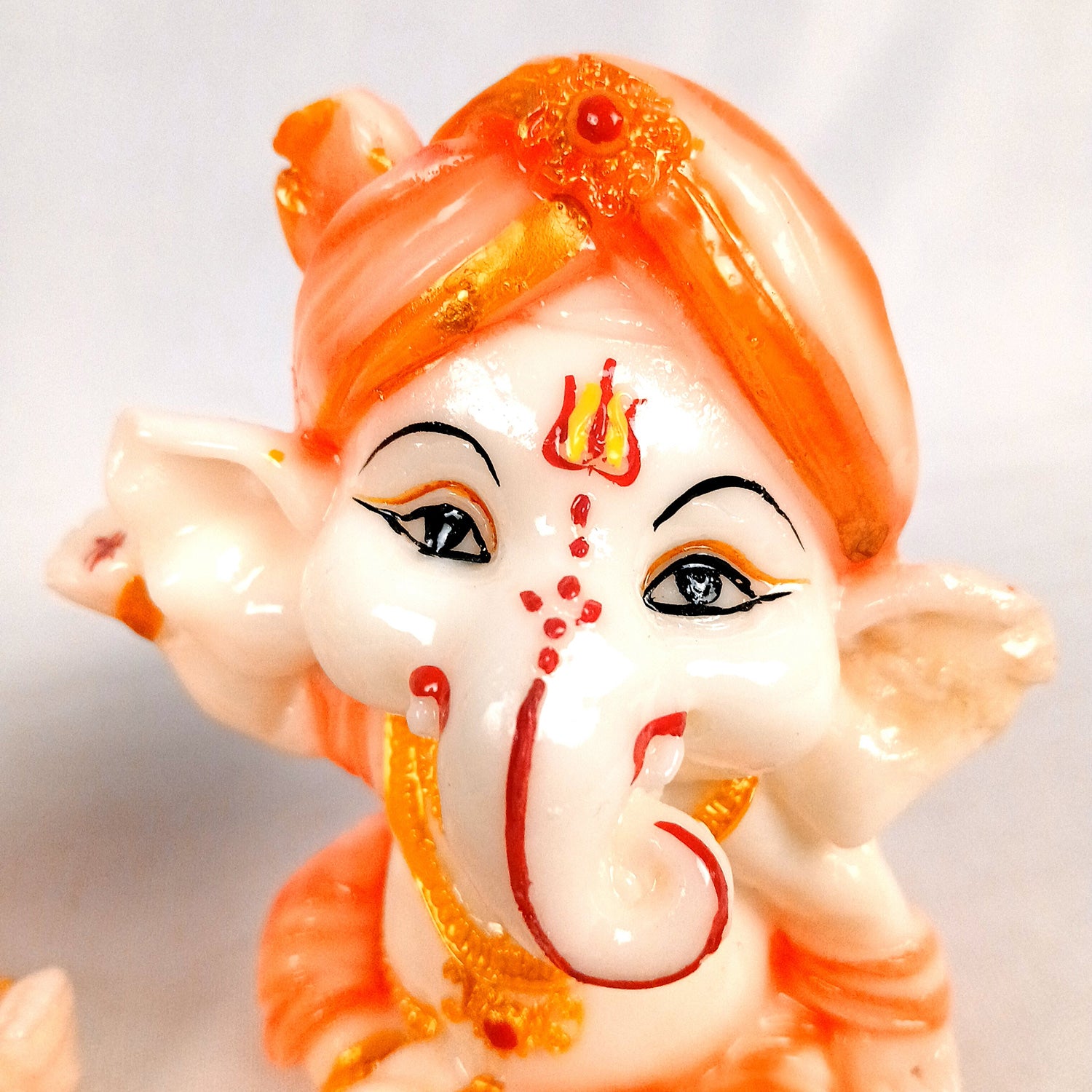 Ganesh Statue | Shri Ganesha Idol - for Home, Living Room, Office Decor, Puja, Car Dashboard & Gifts - 4 Inch (Pack of 2) - Apkamart