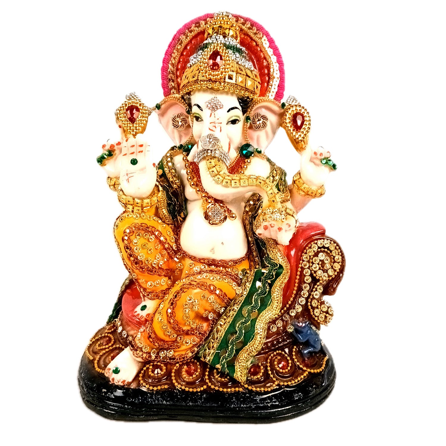 Ganesh Statue | Lord Ganesha Idol - for Home, Puja, Living Room, Entrance & Office Decor - 10 Inch - Apkamart #Style_Design 1