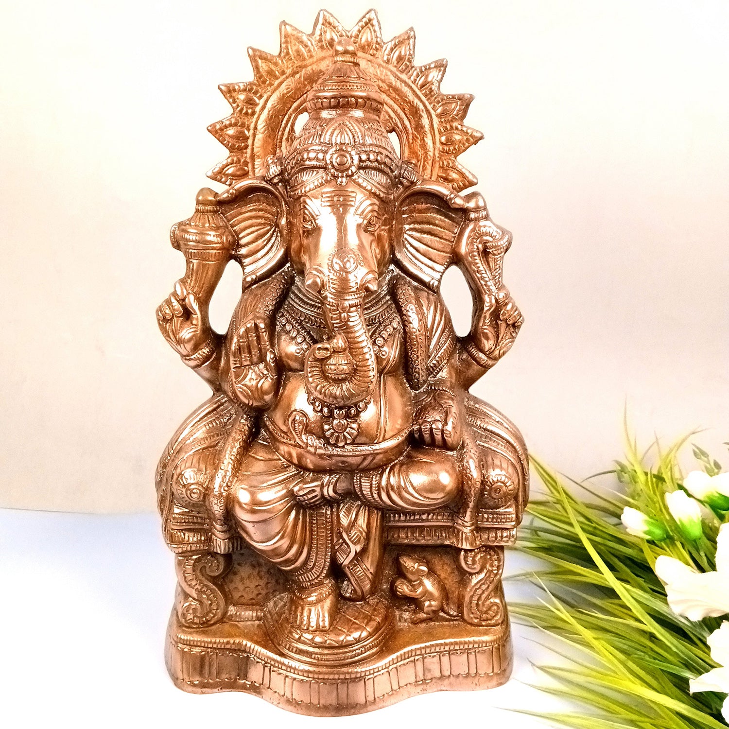 Ganesh Idol | Lord Ganesha Statue Murti | Religious & Spiritual Art - For Puja, Home & Entrance Living Room Decor & Gift - 18 Inch - Apkamart