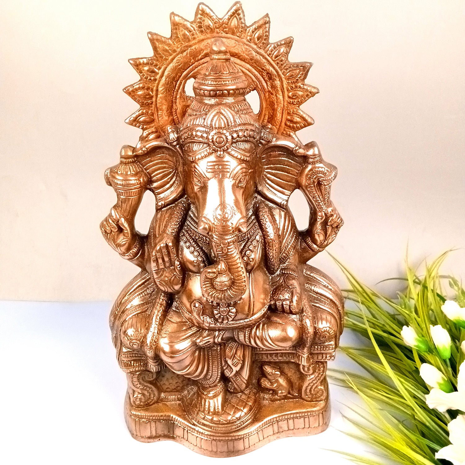 Ganesh Idol | Lord Ganesha Statue Murti | Religious & Spiritual Art - For Puja, Home & Entrance Living Room Decor & Gift - 18 Inch - Apkamart