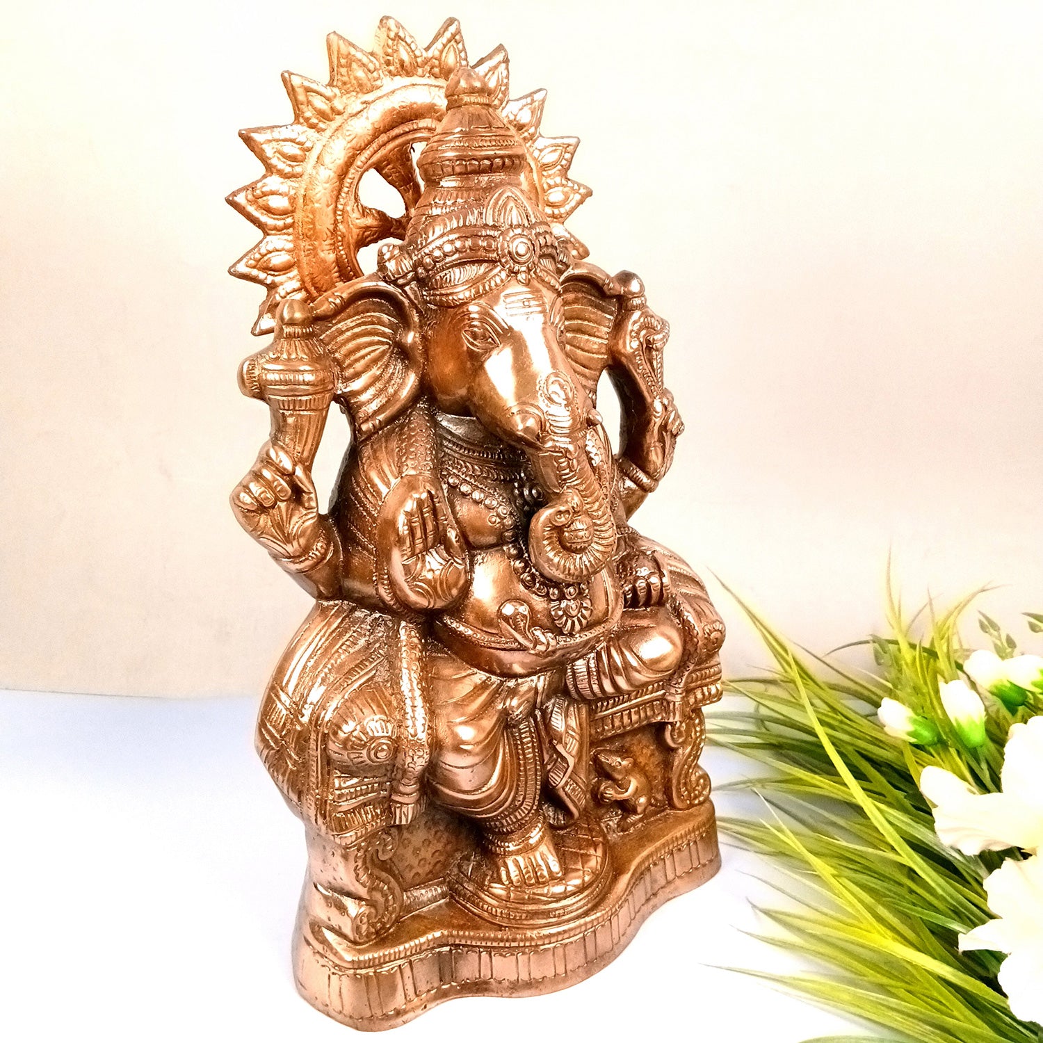 Ganesh Idol | Lord Ganesha Statue Murti | Religious & Spiritual Art - For Puja, Home & Entrance Living Room Decor & Gift - 18 Inch - Apkamart