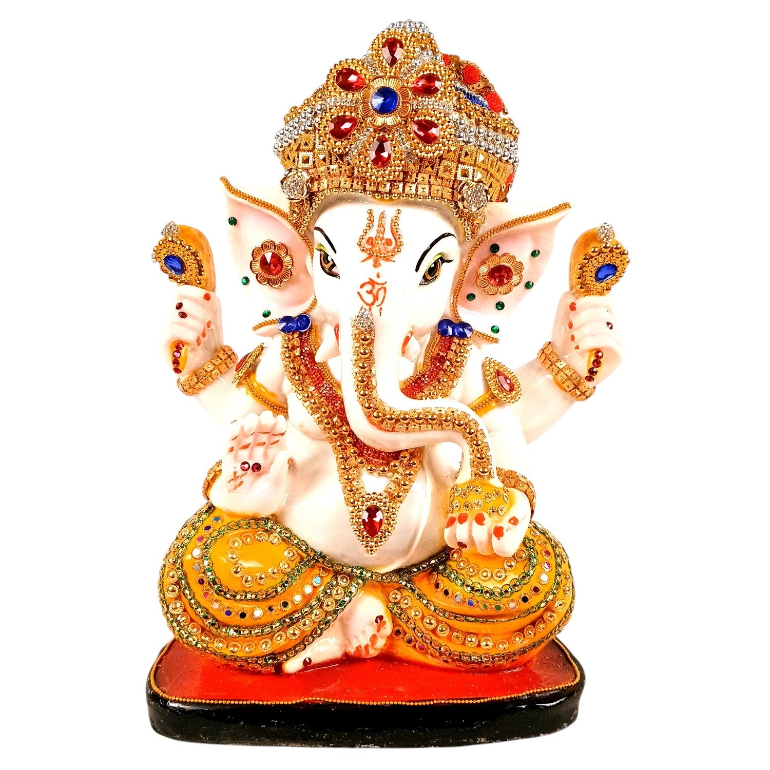 Ganesh Ji Idol | Religious Murti for Diwali & Housewarming Gift |Ganpati Jee Table Decor, Diwali & Festive Gift - 12 Inch - Apkamart