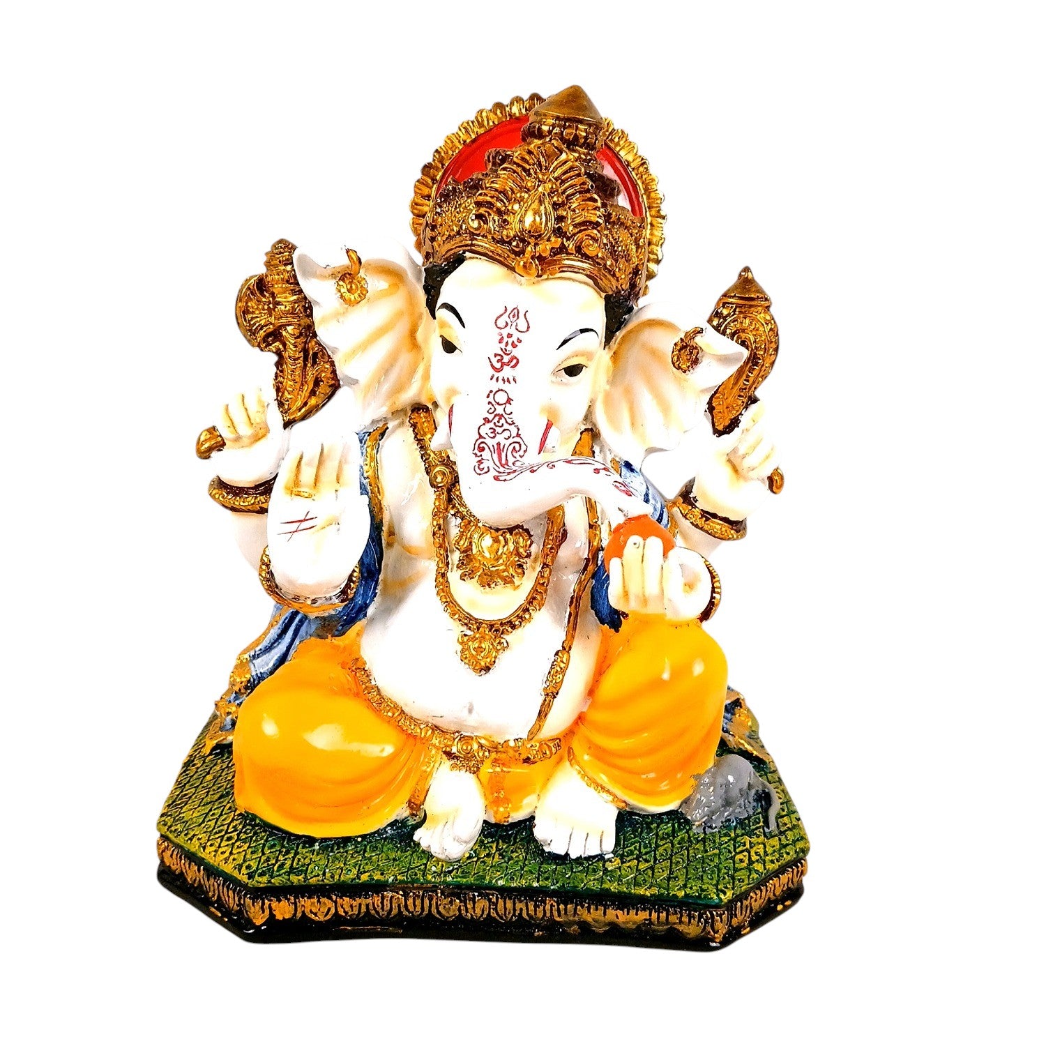 Ganesha Statue | Lord Ganesha Idol for Home, Pooja Room & Vastu | Religious Table Decor, Diwali & Festive Gift - 8 Inch - Apkamart