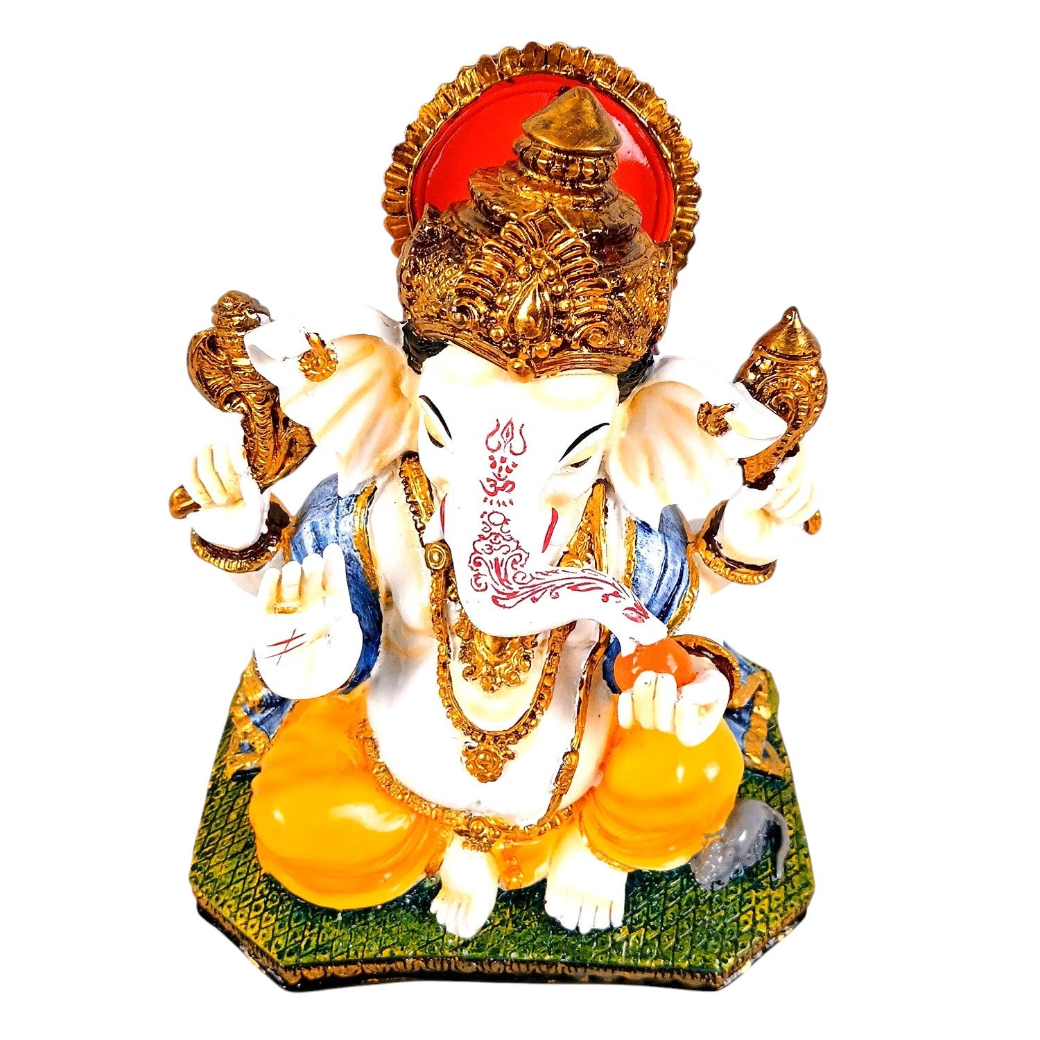 Ganesha Statue | Lord Ganesha Idol for Home, Pooja Room & Vastu | Religious Table Decor, Diwali & Festive Gift - 8 Inch - Apkamart
