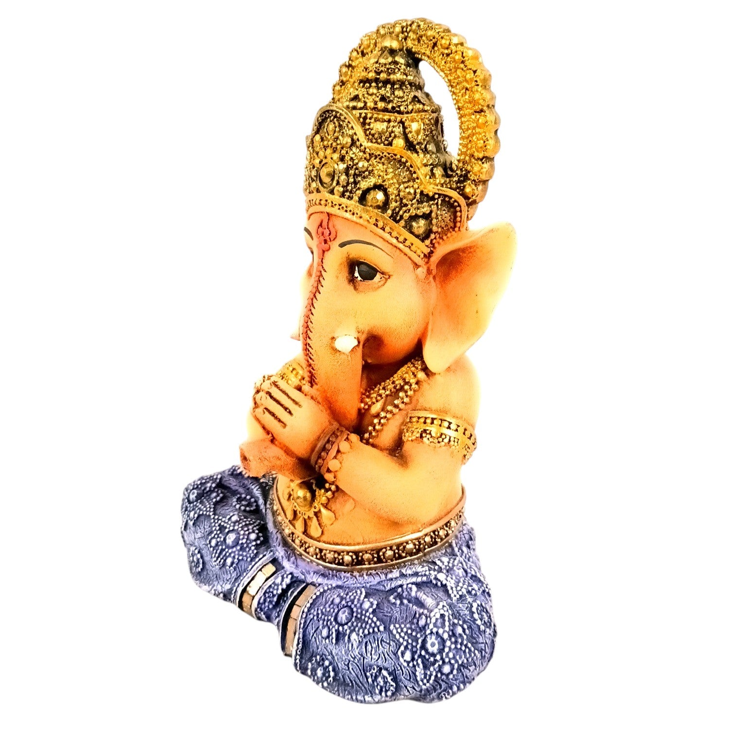 Shri Ganesh Idol | Ganesha Different Poses for Home, Pooja Room & Vastu | Religious Table Decor, Diwali & Festive Gift - 8 Inch - Apkamart