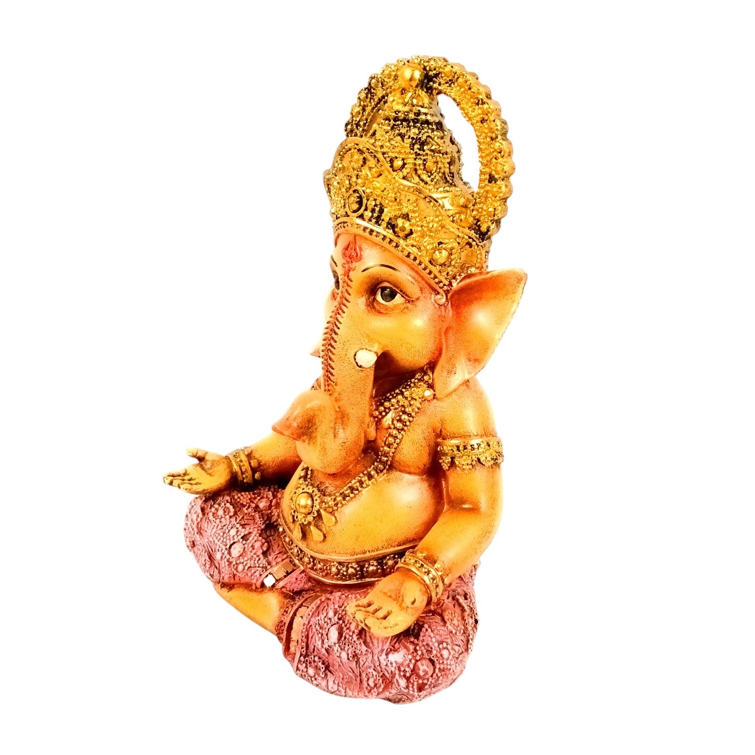 Shri Ganesh Idol | Ganesha Different Poses for Home, Pooja Room & Vastu | Religious Table Decor, Diwali & Festive Gift - 8 Inch - Apkamart