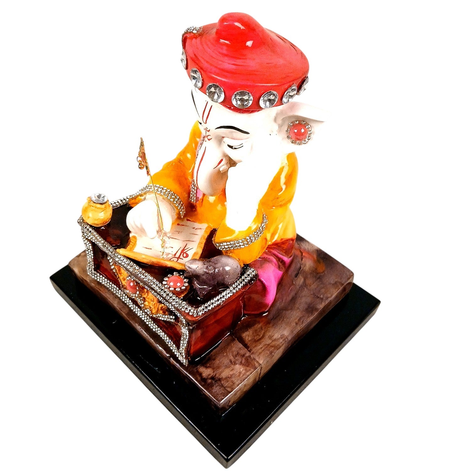 Ganesh Murti | Spiritual Home & Office Decor Idol | Lord GaneshaStatue for Home, Pooja Room & Vastu | Religious Table Decor, Diwali & Festive Gift - 9 Inch - Apkamart