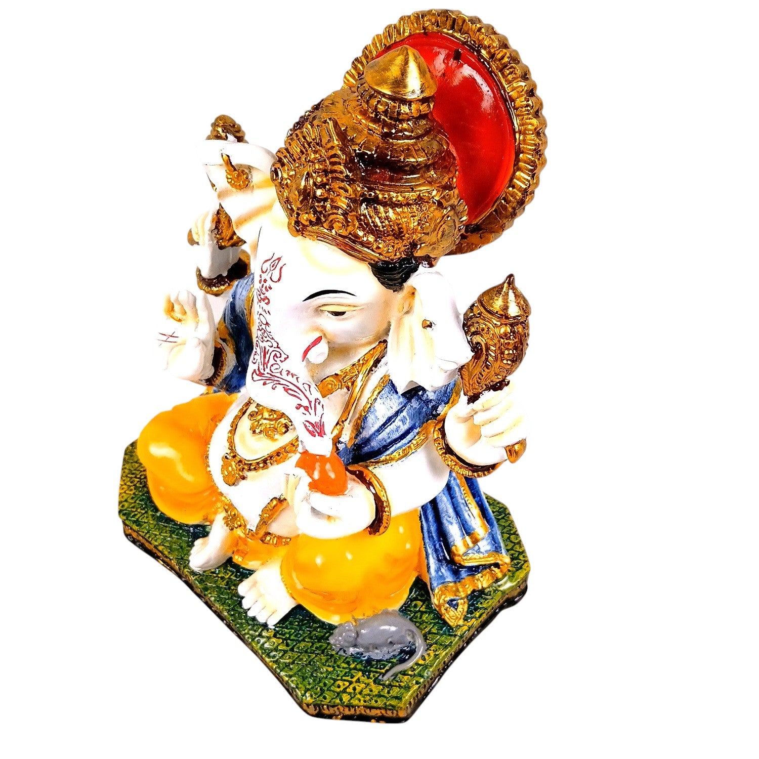 Ganesha Statue | Lord Ganesha Idol for Home, Pooja Room & Vastu | Religious Table Decor, Diwali & Festive Gift - 8 Inch - Apkamart