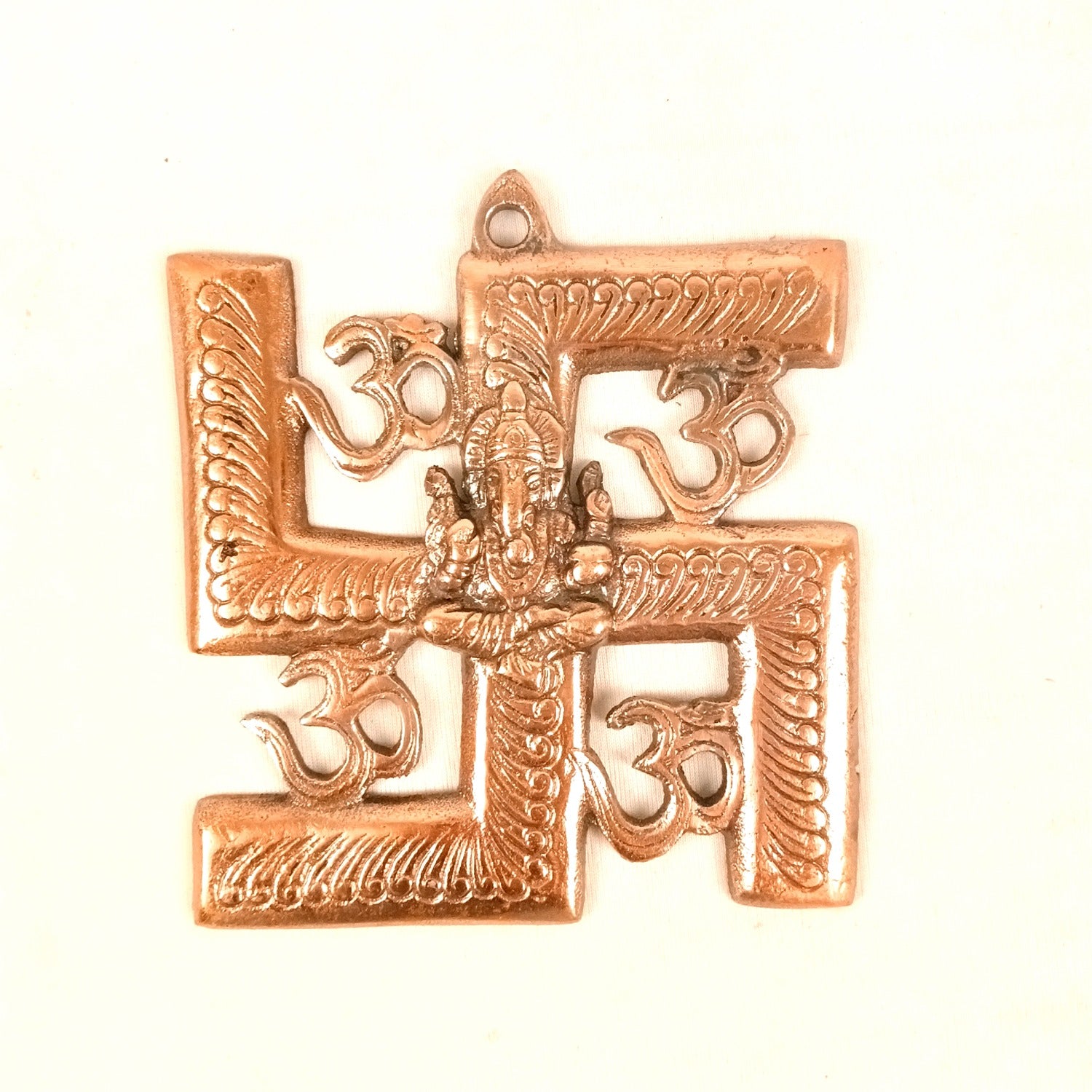 Swastik Ganesh Wall Hanging | Lord Ganesh with Swastik Metal Wall Décor for Home Entrance, Pooja Room & Vastu | Auspicious Decorative Wall Art for Living Room - 6 Inch - Apkamart