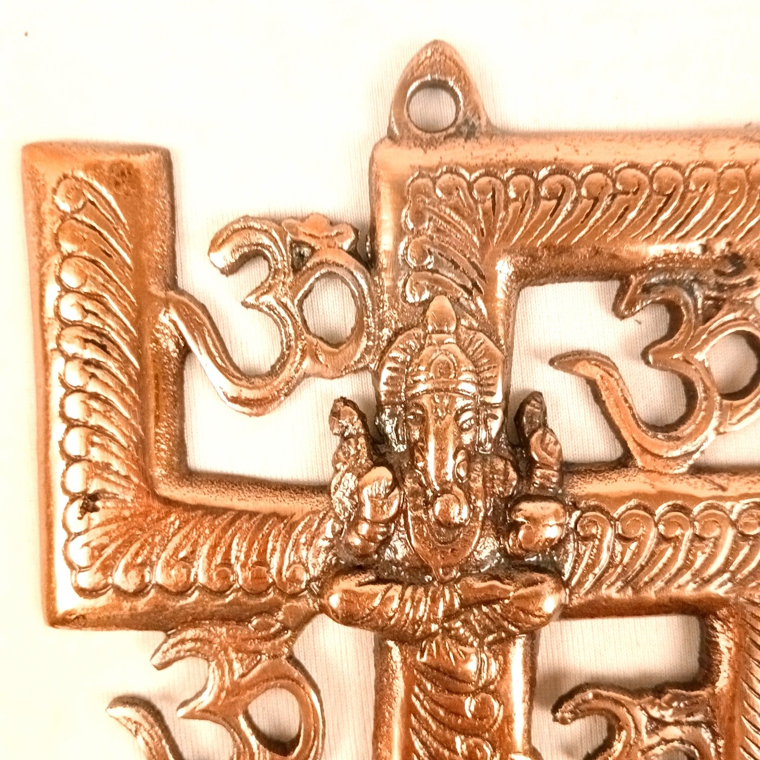 Swastik Ganesh Wall Hanging | Lord Ganesh with Swastik Metal Wall Décor for Home Entrance, Pooja Room & Vastu | Auspicious Decorative Wall Art for Living Room - 6 Inch - Apkamart