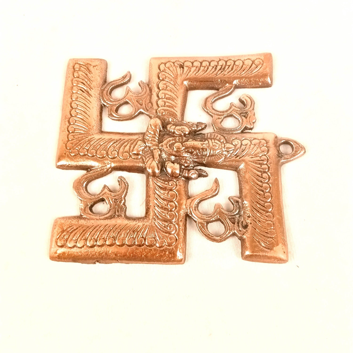 Swastik Ganesh Wall Hanging | Lord Ganesh with Swastik Metal Wall Décor for Home Entrance, Pooja Room & Vastu | Auspicious Decorative Wall Art for Living Room - 6 Inch - Apkamart