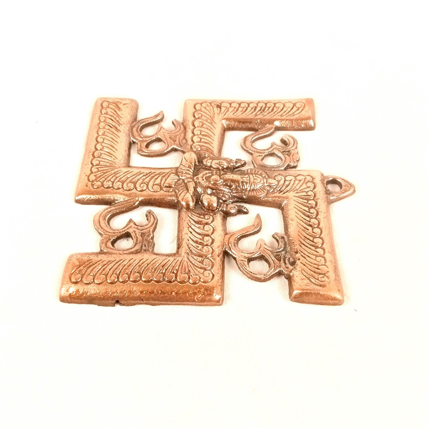 Swastik Ganesh Wall Hanging | Lord Ganesh with Swastik Metal Wall Décor for Home Entrance, Pooja Room & Vastu | Auspicious Decorative Wall Art for Living Room - 6 Inch - Apkamart