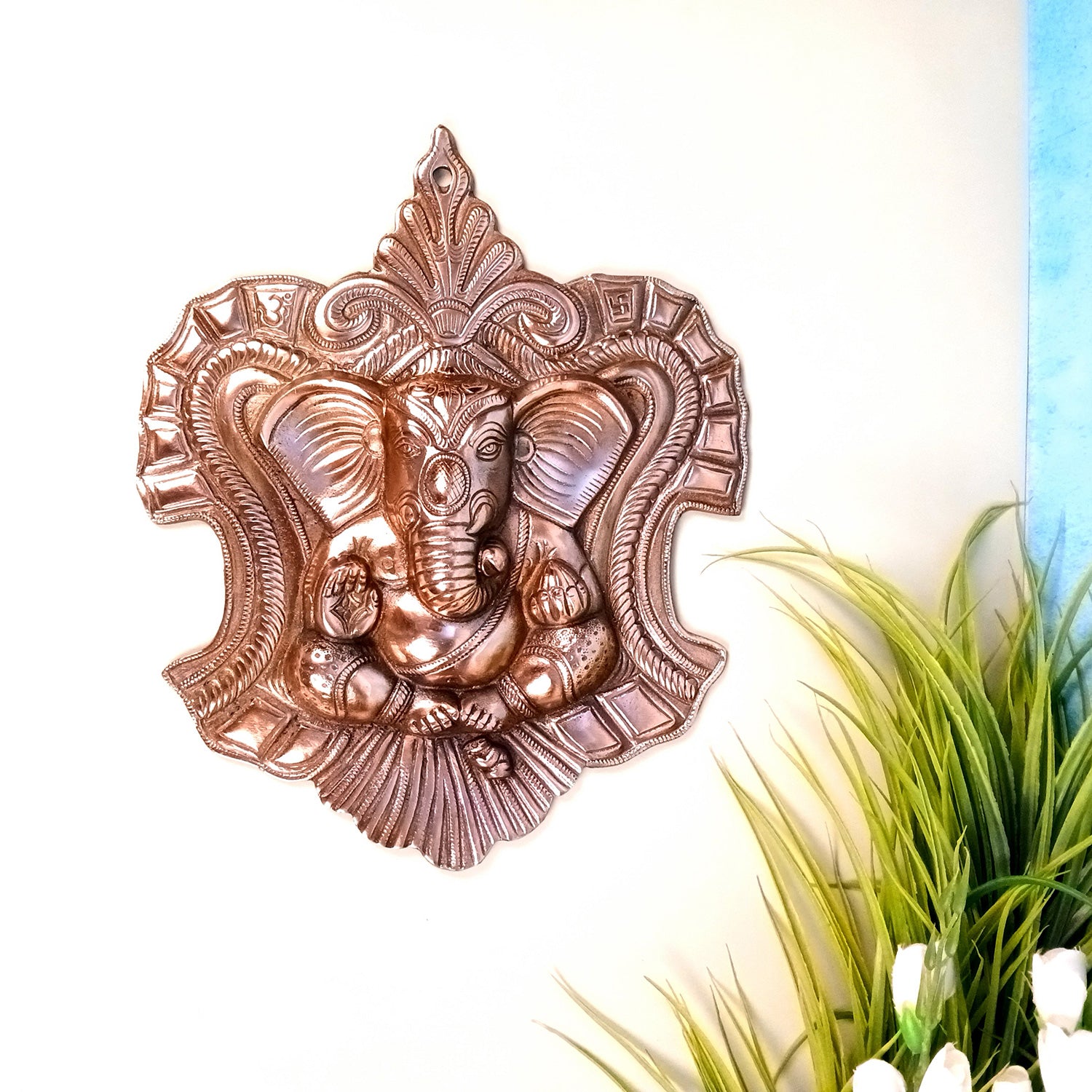 Ganesh Wall Hanging Statue | Ganesha Wall Idol for Puja, Home, Living Room Decor | Diwali & Housewarming Gift - 13 Inch - Apkamart