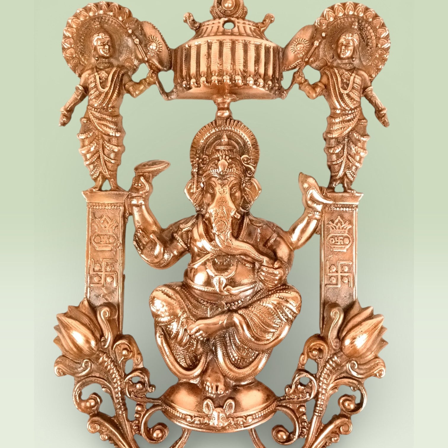 Lord Ganesh Wall Hanging | Ganpati Wall Decor for Home, Pooja Room & Entrance | Religious Decorative Idol for Living Room & Office - 21 Inch - Apkamart