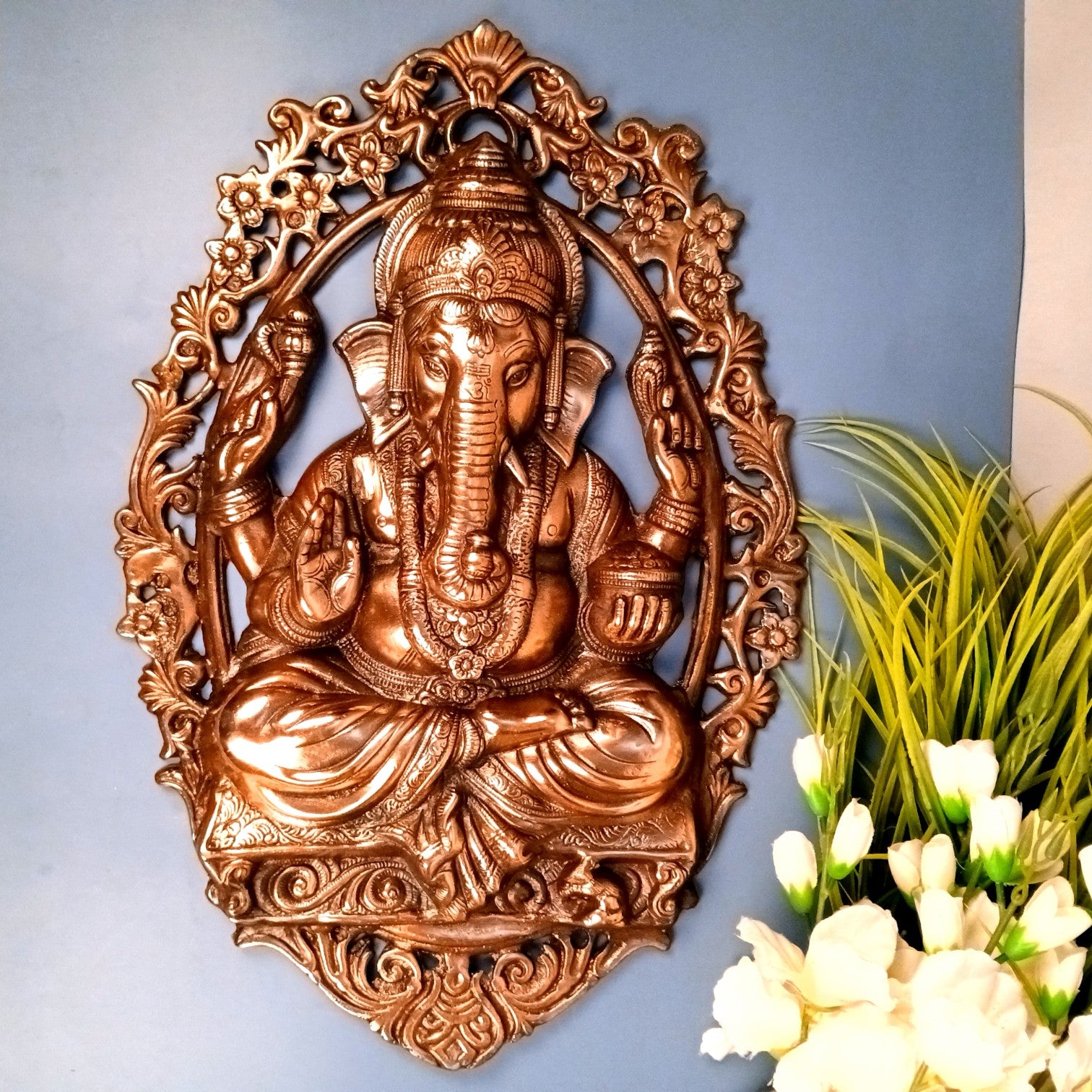 Ganesh Ji Wall Hanging – Decorative Wall Art for Home, Office & Spiritual Spaces, Religious Gift, Housewarming and Birthday - 22 Inch - Apkamart