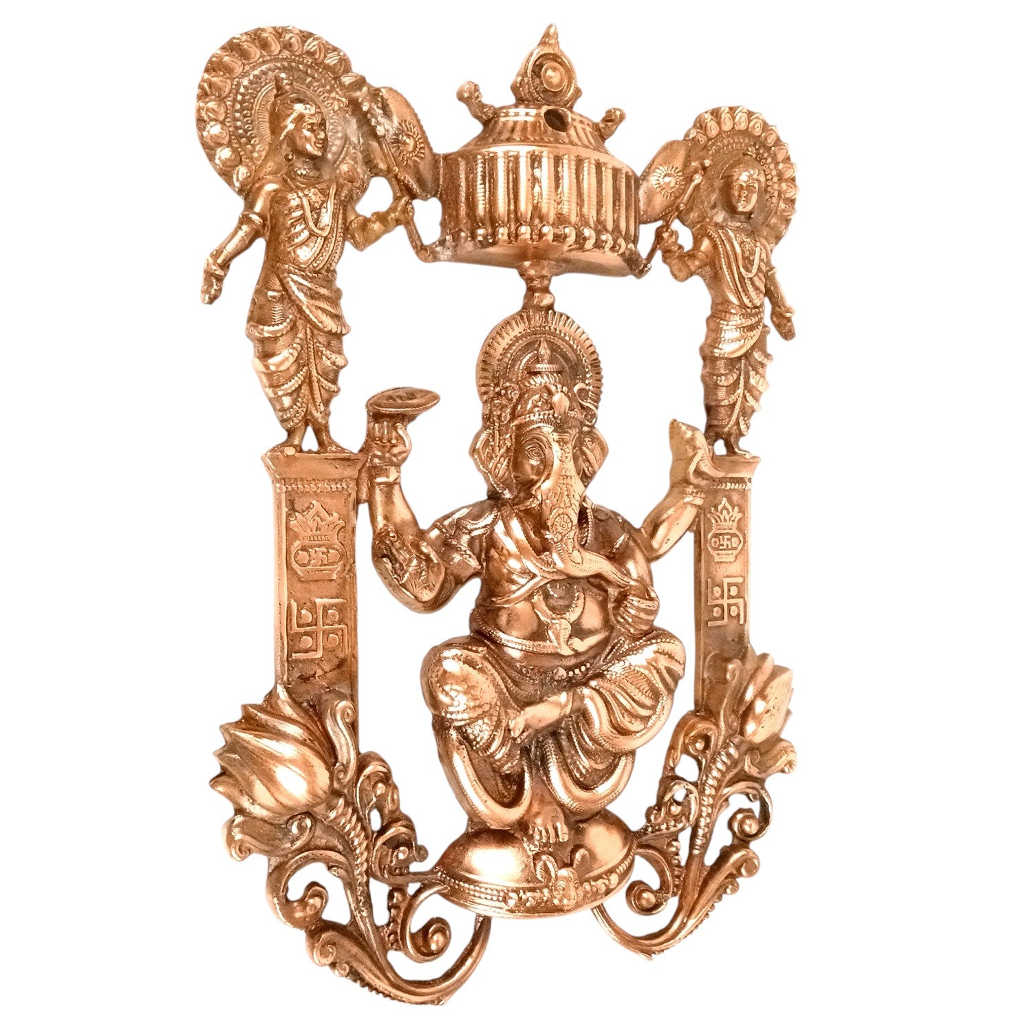 Lord Ganesh Wall Hanging | Ganpati Wall Decor for Home, Pooja Room & Entrance | Religious Decorative Idol for Living Room & Office - 21 Inch - Apkamart