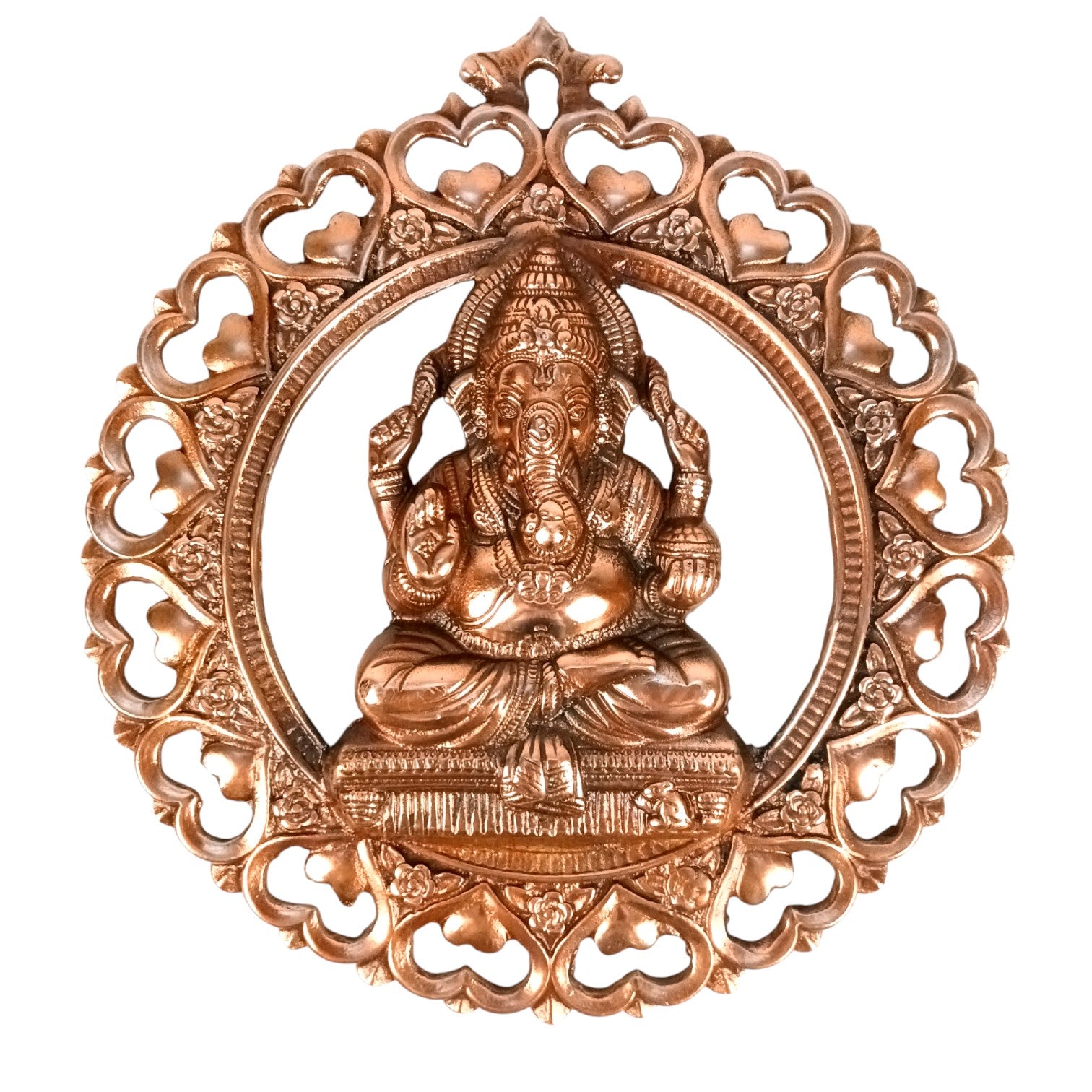 Ganesh Wall Hanging | Handcrafted Ganesha Idol for Home, Temple & Office | Spiritual Decorative Wall Art for Positivity & Prosperity - 13 Inch - Apkamart