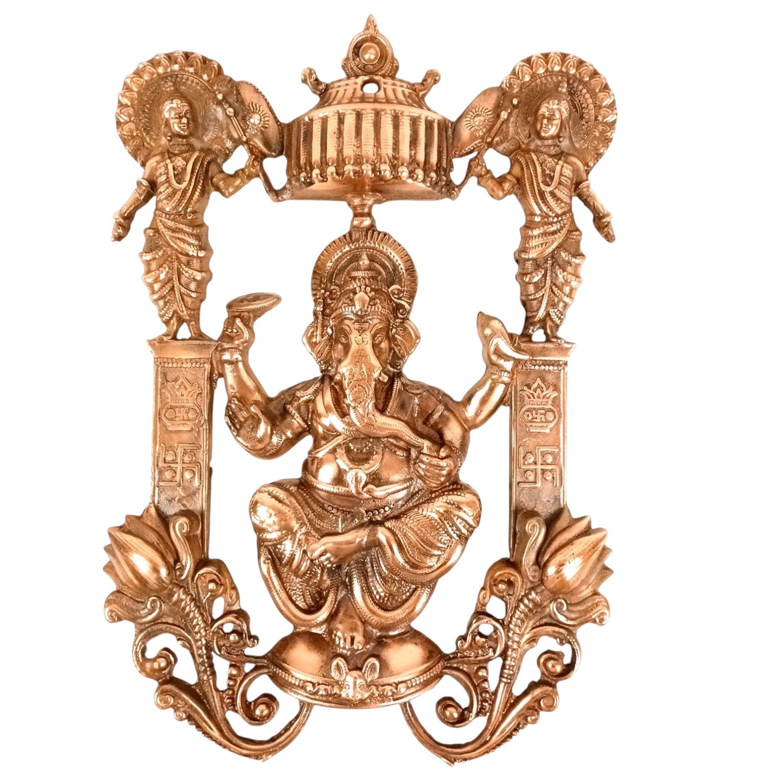 Lord Ganesh Wall Hanging | Ganpati Wall Decor for Home, Pooja Room & Entrance | Religious Decorative Idol for Living Room & Office - 21 Inch - Apkamart