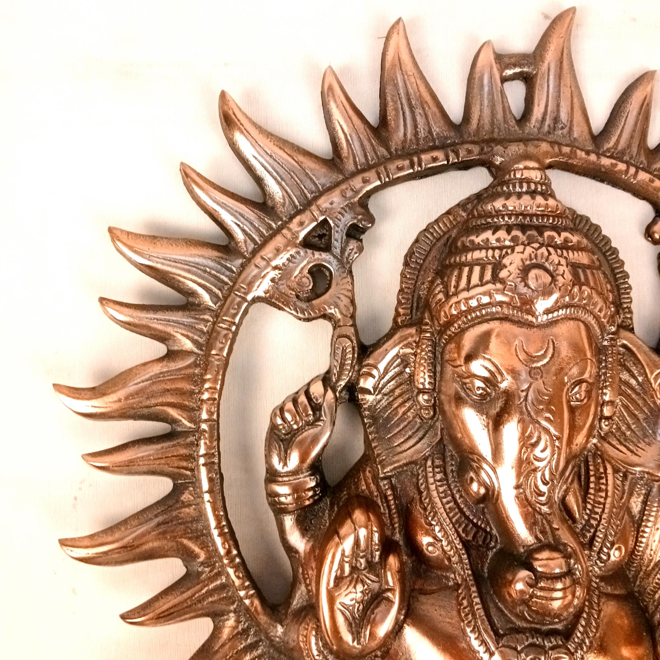 Lord Ganesh Wall Hanging | Ganpati Metal Idol Wall Decor for Home Entrance, Pooja Room, Living Room & Office | Auspicious Vastu Gift for Diwali & Housewarming - 16 Inch - Apkamart