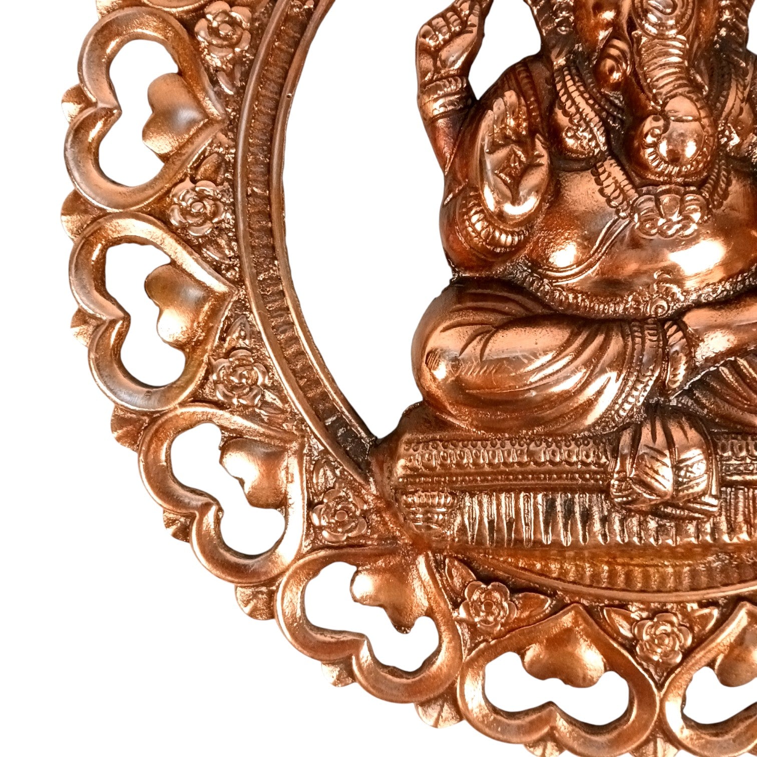 Ganesh Wall Hanging | Handcrafted Ganesha Idol for Home, Temple & Office | Spiritual Decorative Wall Art for Positivity & Prosperity - 13 Inch - Apkamart