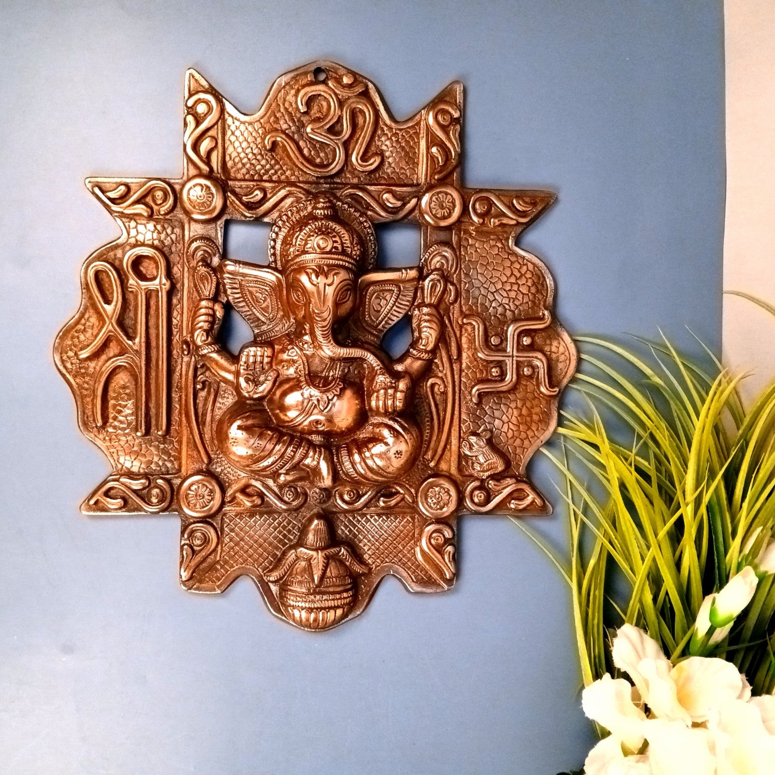 Ganesh Wall Hanging for Home Decor | Decorative Wall Art for Living Room, Bedroom & Office | Wall Hanging Showpiece & Gift Item - 16 Inch - Apkamart