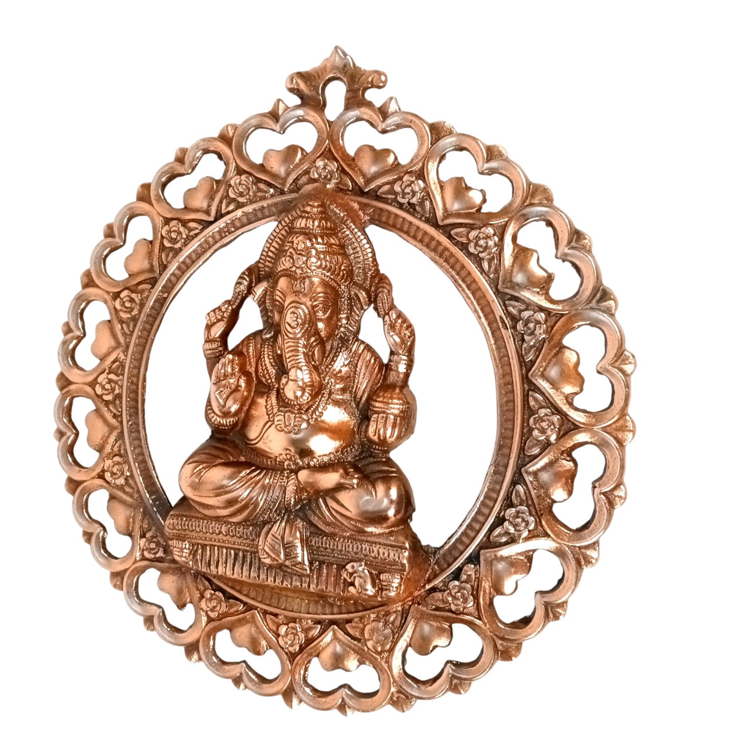 Ganesh Wall Hanging | Handcrafted Ganesha Idol for Home, Temple & Office | Spiritual Decorative Wall Art for Positivity & Prosperity - 13 Inch - Apkamart