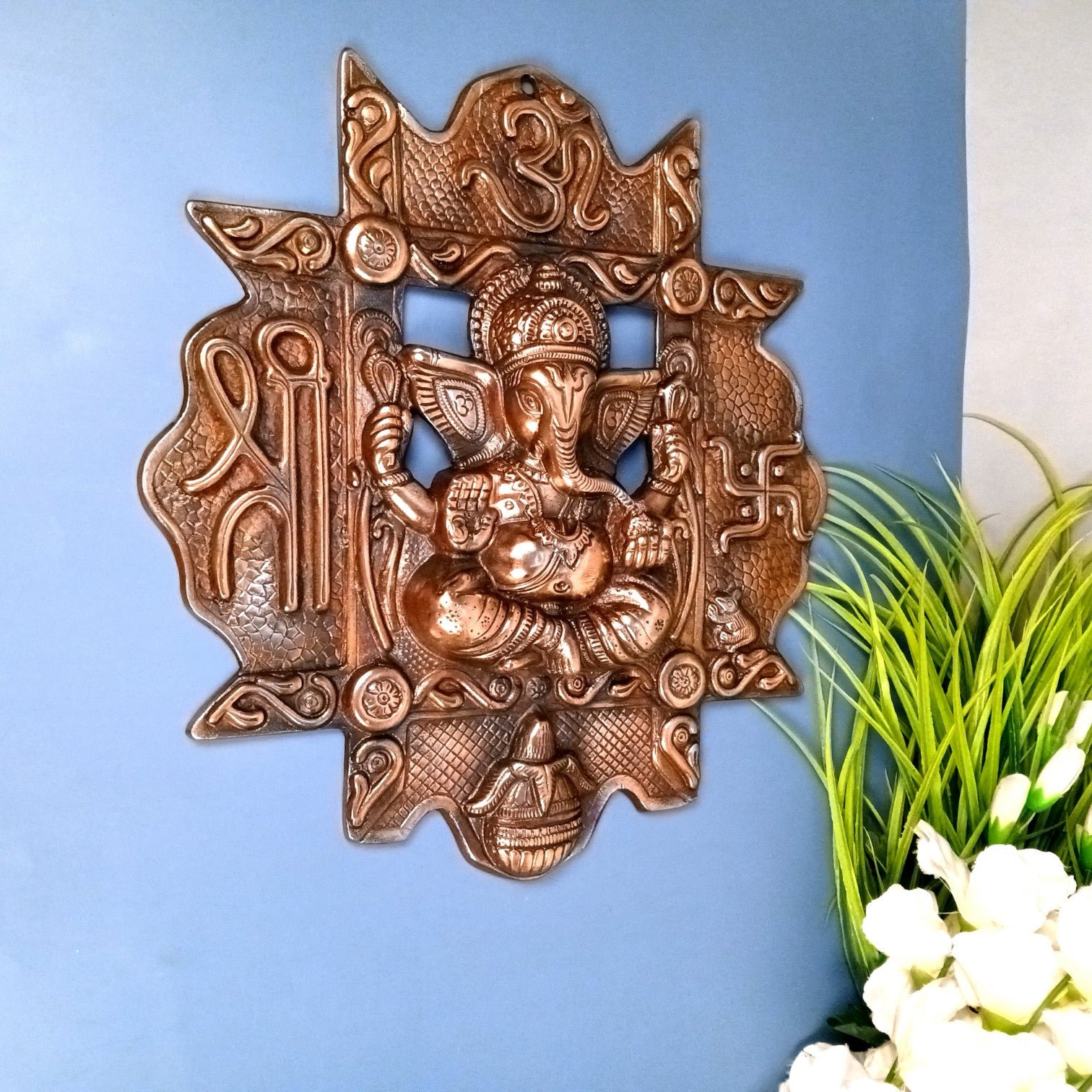 Ganesh Wall Hanging for Home Decor | Decorative Wall Art for Living Room, Bedroom & Office | Wall Hanging Showpiece & Gift Item - 16 Inch - Apkamart