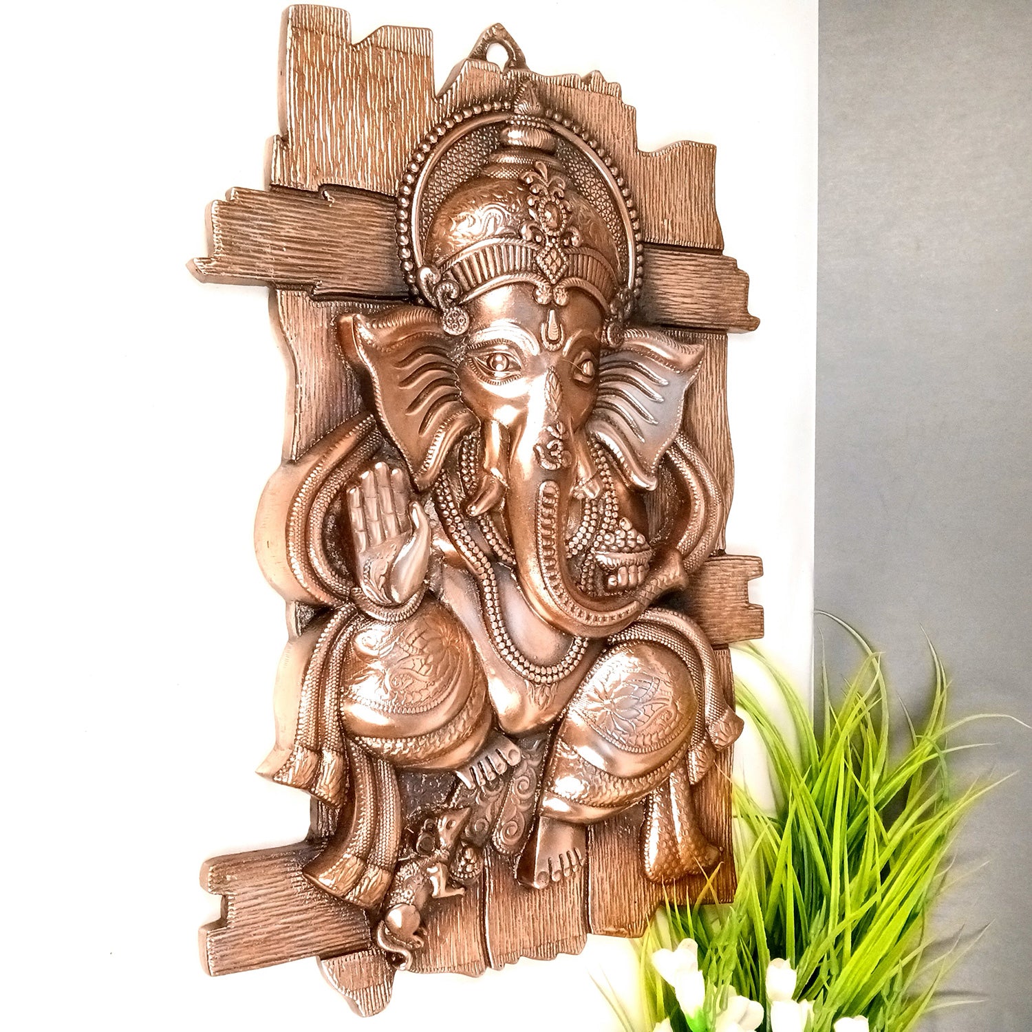 Ganesh Wall Hanging Statue | Ganesha Wall Idol for Puja, Home, Living Room Decor | Diwali & Housewarming Gift - 24 Inch - Apkamart