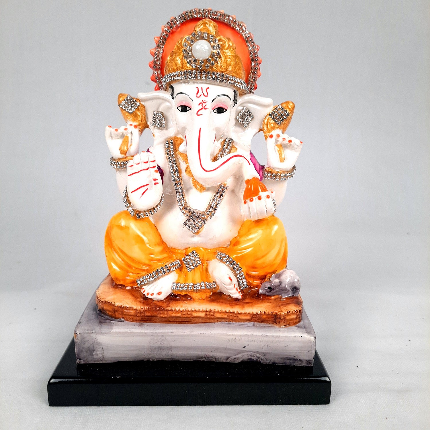 Ganesh Statue | Lord Ganesha Idol | Ganpati Murti - for Home, Puja, Living Room, Entrance, Office Desk, Table Decor & Gifts - 7 Inch - apkamart