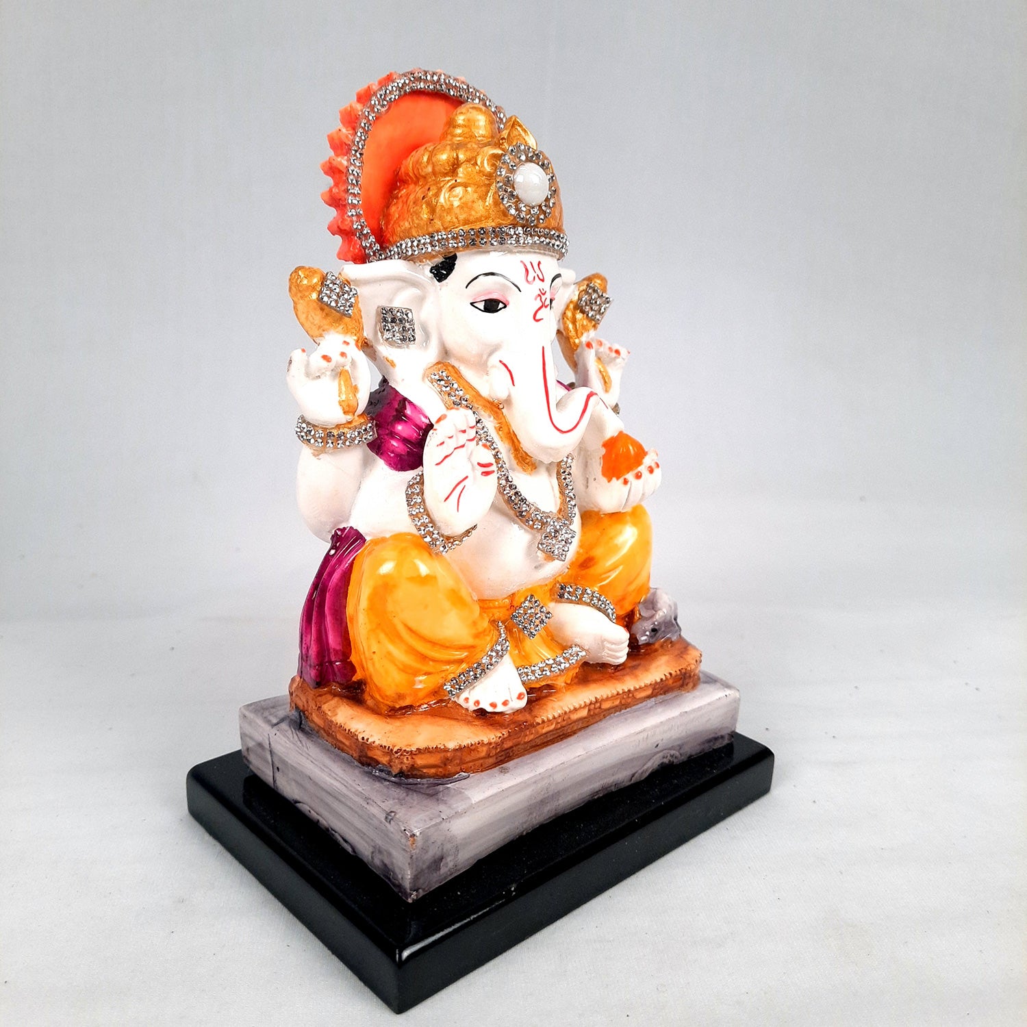 Ganesh Statue | Lord Ganesha Idol | Ganpati Murti - for Home, Puja, Living Room, Entrance, Office Desk, Table Decor & Gifts - 7 Inch - apkamart