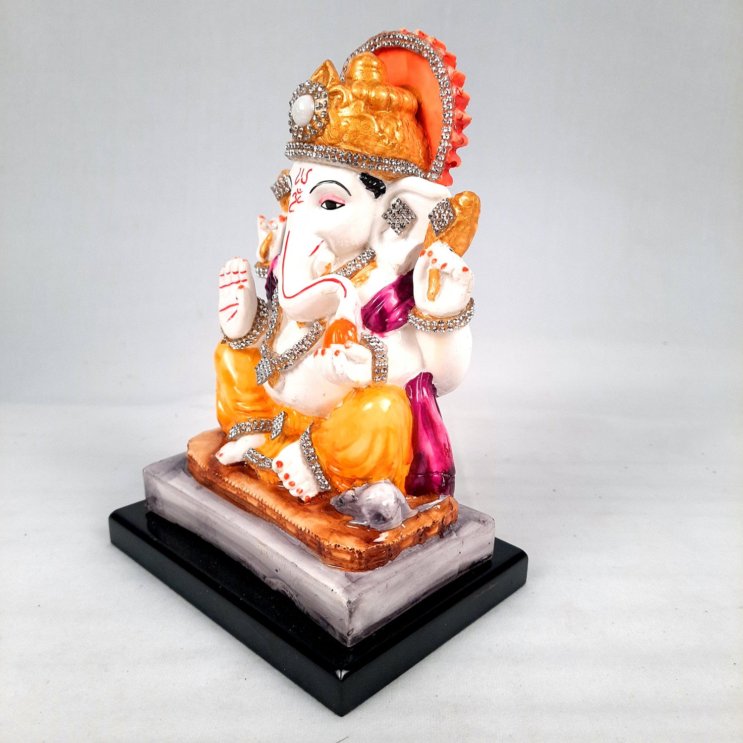 Ganesh Statue | Lord Ganesha Idol | Ganpati Murti - for Home, Puja, Living Room, Entrance, Office Desk, Table Decor & Gifts - 7 Inch - apkamart