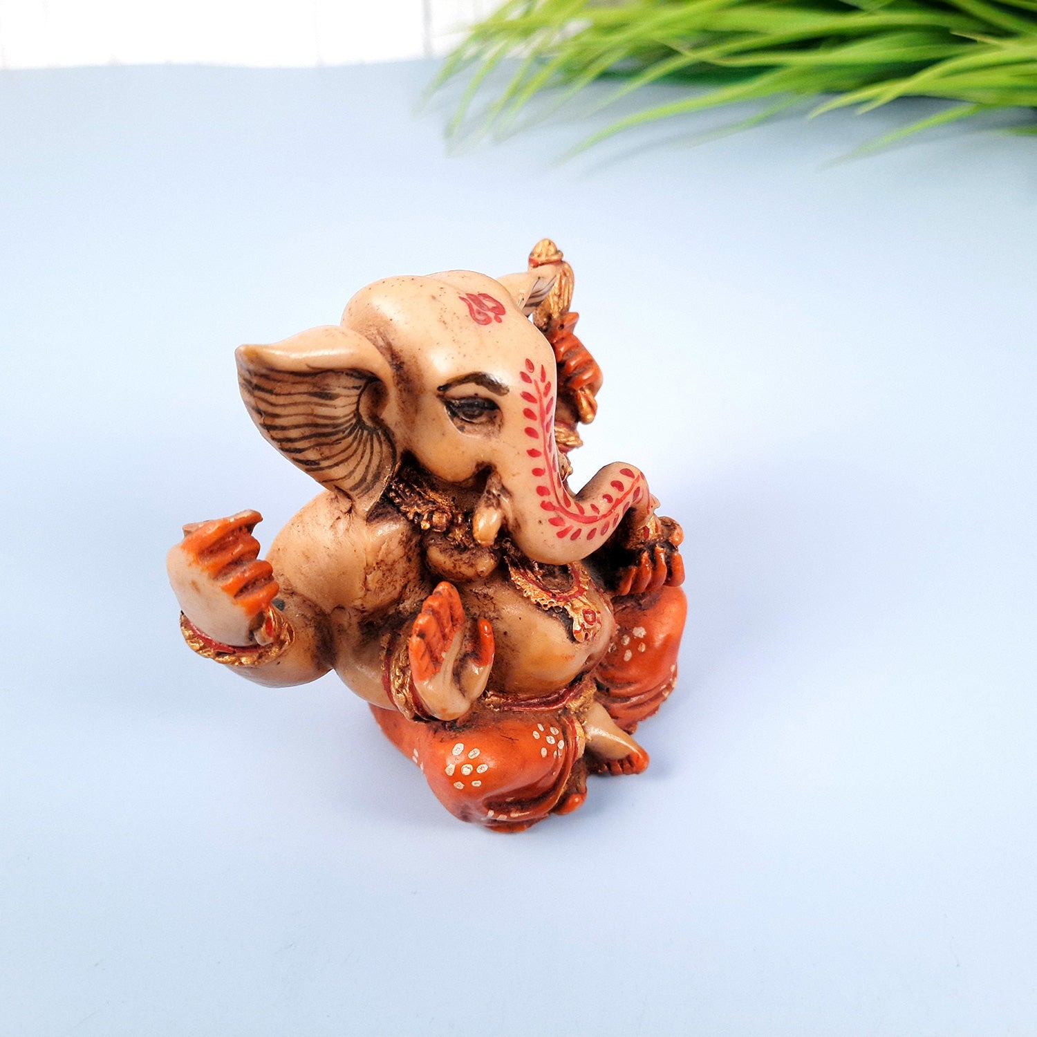 Ganesh Idol Murti | Shri Ganesha Statue | Ganpati Murti - for Puja, Home, Office Desk, Table, Living Room Decor & Gifts - 4 Inch - apkamart