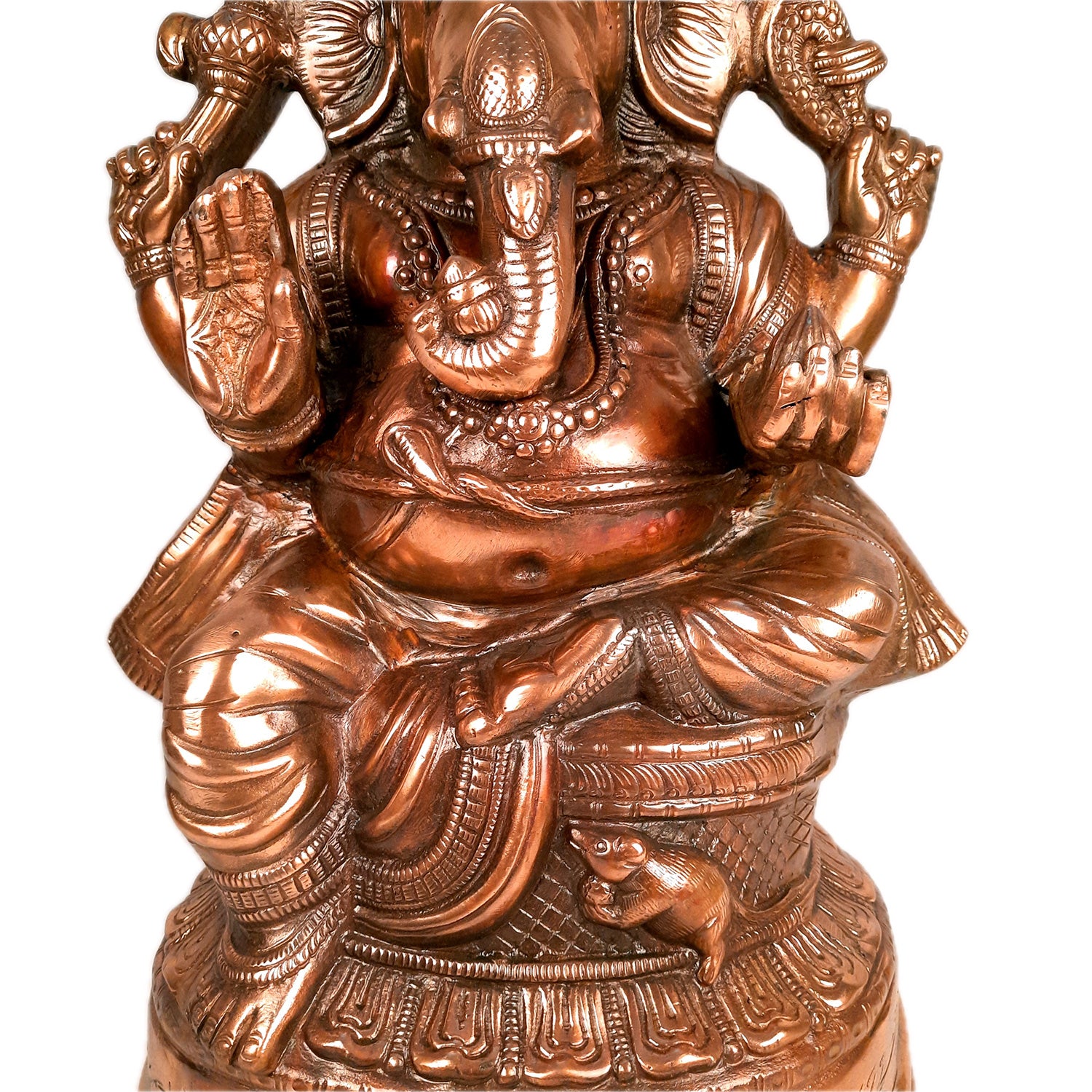 Lord Ganesh Idol | Ganesha Idol Big Size - for Home, Living Room, Entrance, Main Door | Metal Ganesh Art for Religious & Spiritual Decor | Diwali & Housewarming Gift - 23 Inch - Apkamart