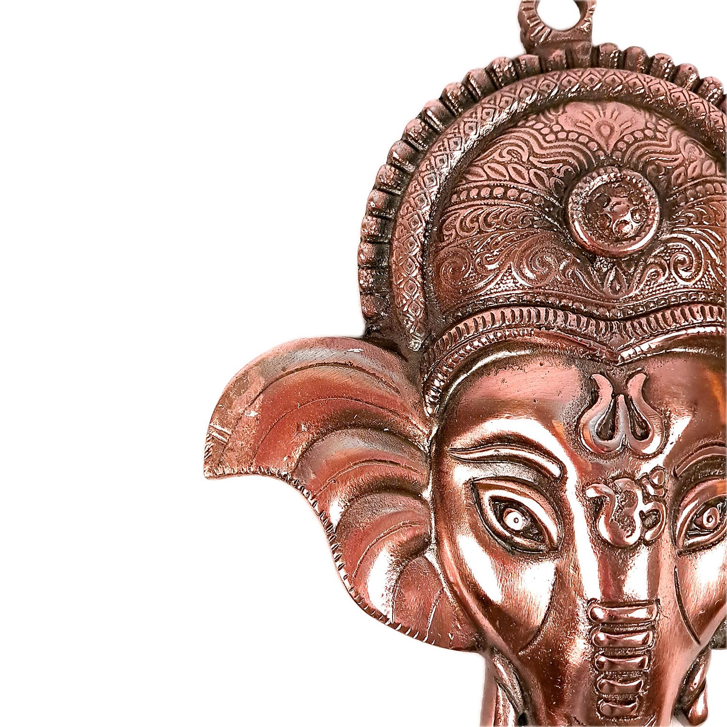 Ganesh Wall Hanging Statue | Lord Ganesha Face Wall Idol - For Puja, Home, Wall, Entrance, Living Room Decor & Gift - 13 Inch - Apkamart