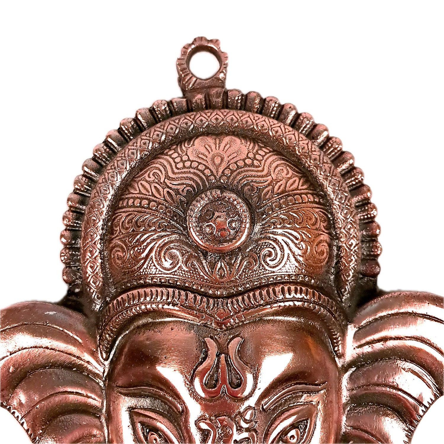 Ganesh Wall Hanging Statue | Lord Ganesha Face Wall Idol - For Puja, Home, Wall, Entrance, Living Room Decor & Gift - 13 Inch - Apkamart