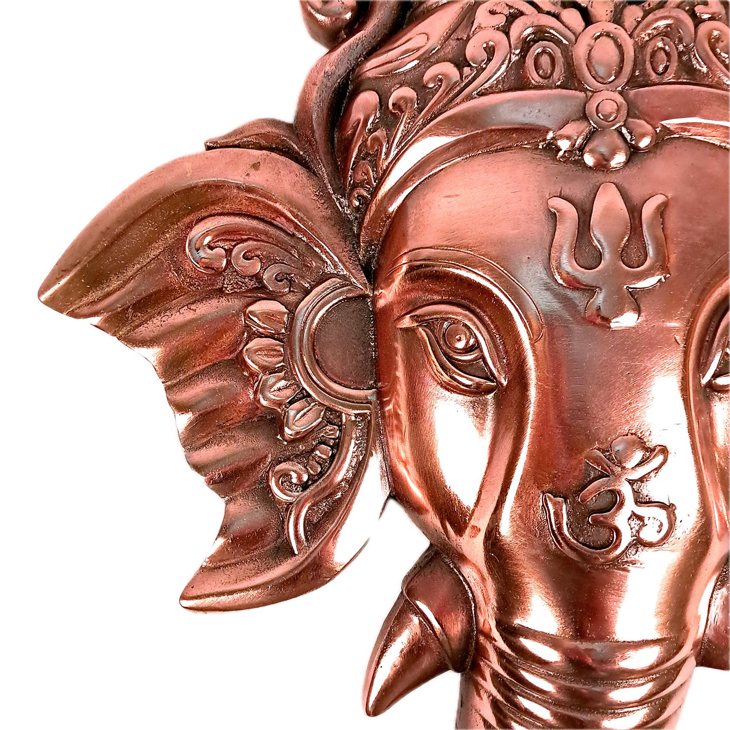 Ganesh Wall Hanging Idol | Lord Ganesha Face Wall Statue - For Puja, Home, Wall, Entrance, Living Room Decor & Gift - 22 Inch - Apkamart