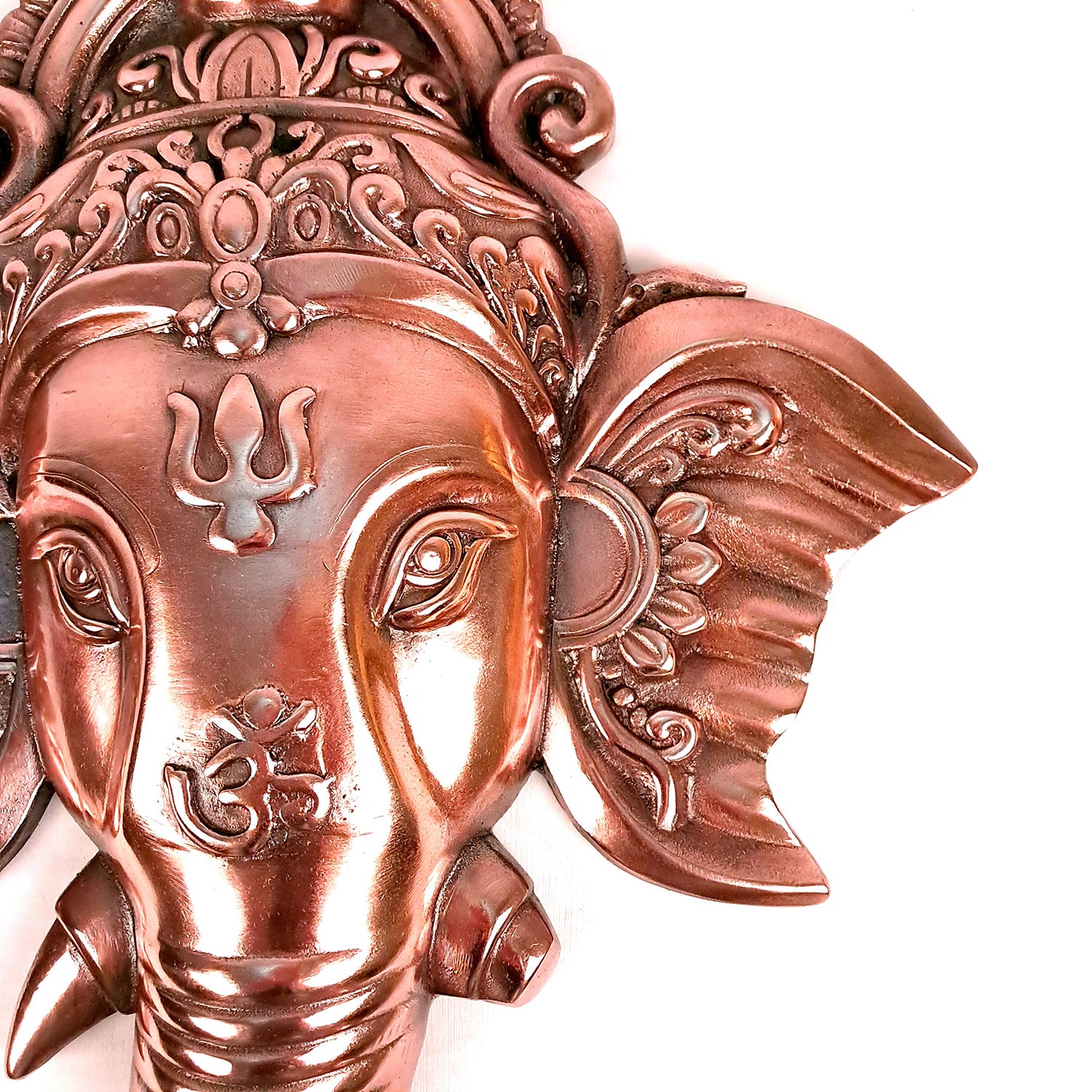 Ganesh Wall Hanging Idol | Lord Ganesha Face Wall Statue - For Puja, Home, Wall, Entrance, Living Room Decor & Gift - 22 Inch - Apkamart