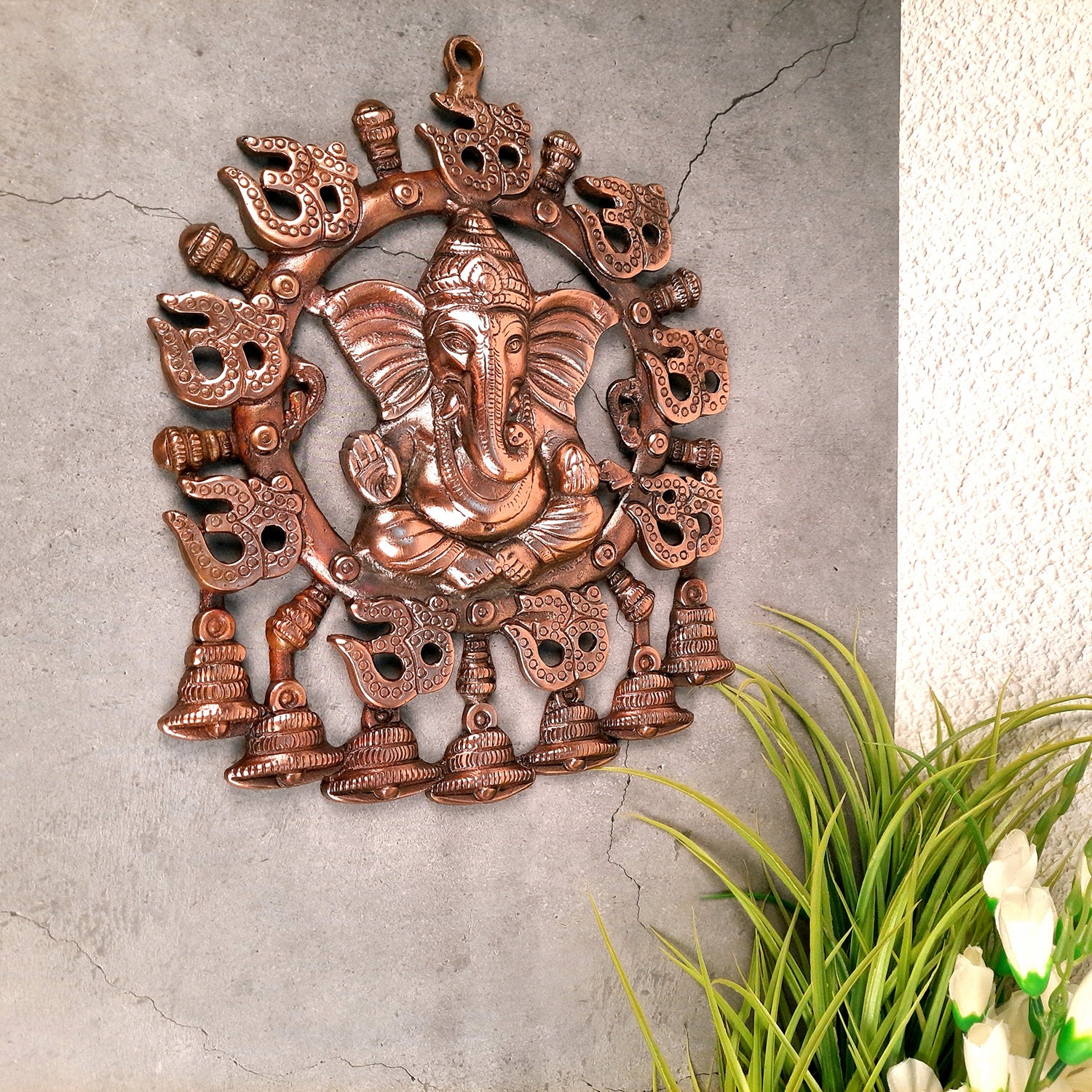 Ganesh Wall Hanging Murti | Ganesha Wall Statue - for Home Entrance & Main Door, Puja, Living Room Decor & Gift- 13 Inch - Apkamart