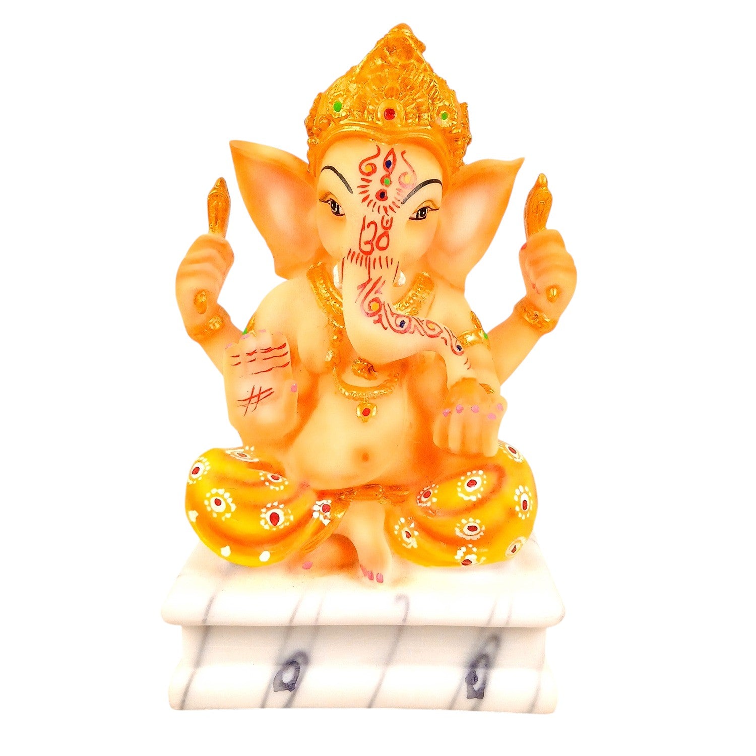 Ganesh Ji Statue | Lord Ganesha Idol for Home, Pooja Room & Vastu | Religious Table Decor, Diwali & Housewarming Gift - 9 Inch - Apkamart
