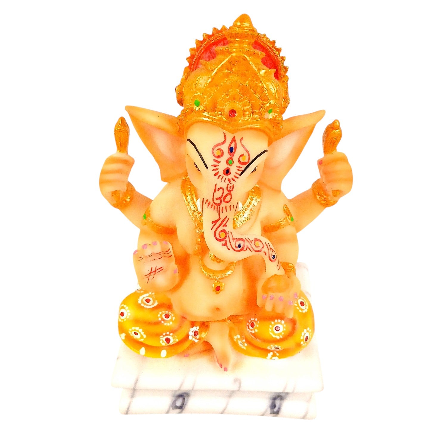 Ganesh Ji Statue | Lord Ganesha Idol for Home, Pooja Room & Vastu | Religious Table Decor, Diwali & Housewarming Gift - 9 Inch - Apkamart