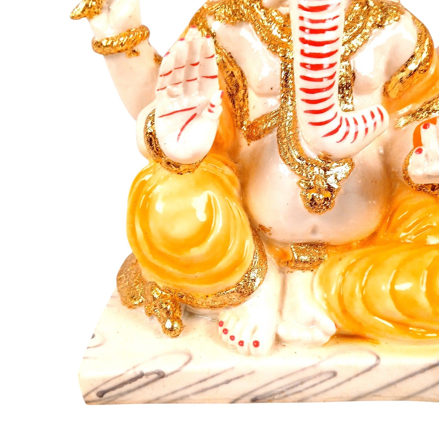 Ganesh Ji Statue | Lord Ganesha Idol for Home, Pooja Room & Vastu | Religious Table Decor, Diwali & Housewarming Gift - 9 Inch - Apkamart