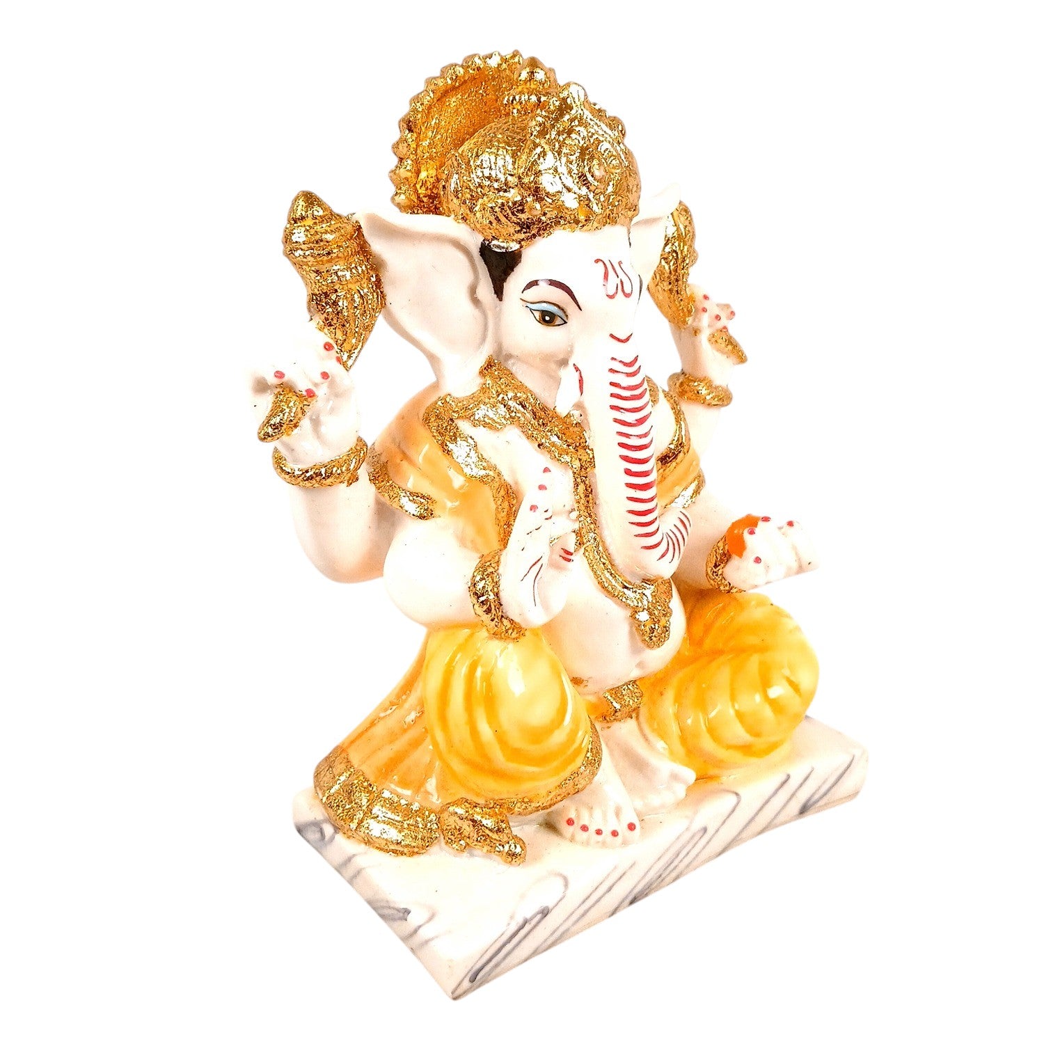 Ganesh Ji Statue | Lord Ganesha Idol for Home, Pooja Room & Vastu | Religious Table Decor, Diwali & Housewarming Gift - 9 Inch - Apkamart